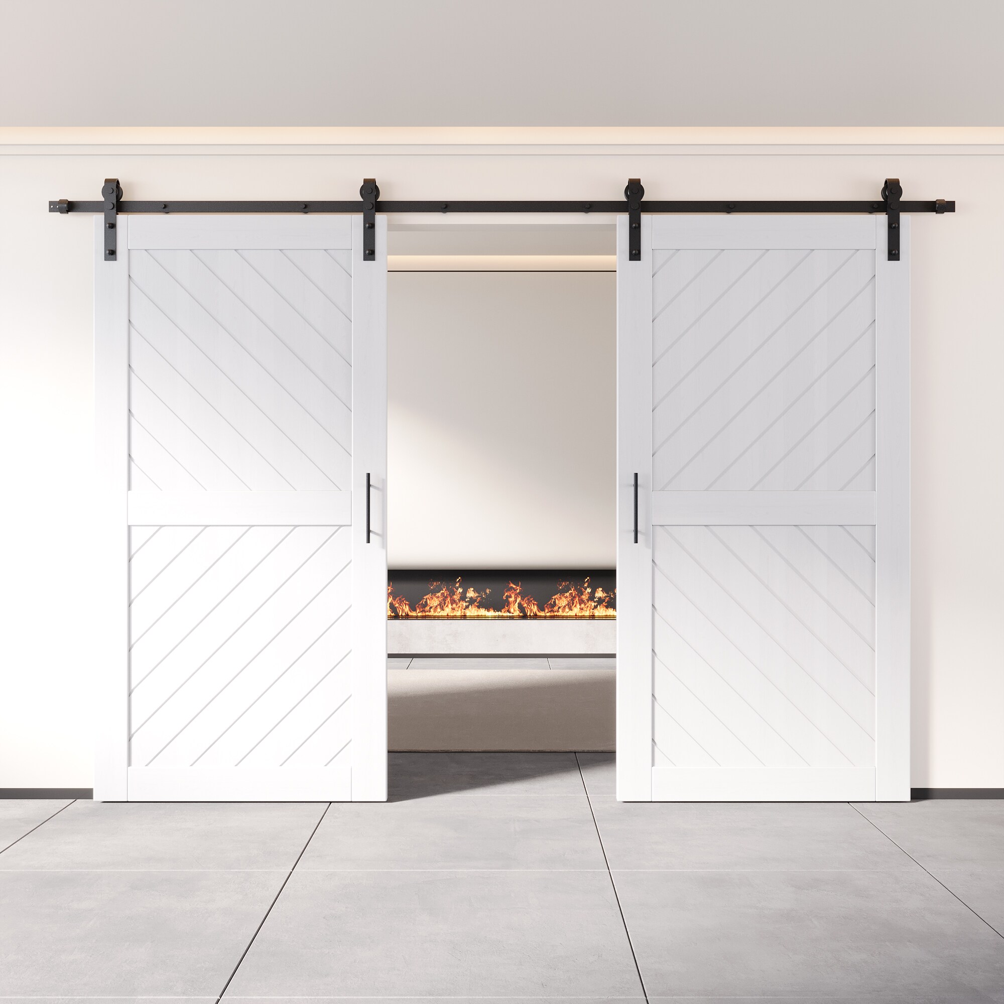 HOMACER YT2H156C-XT4-3680-WH Barn-Doors - View #8