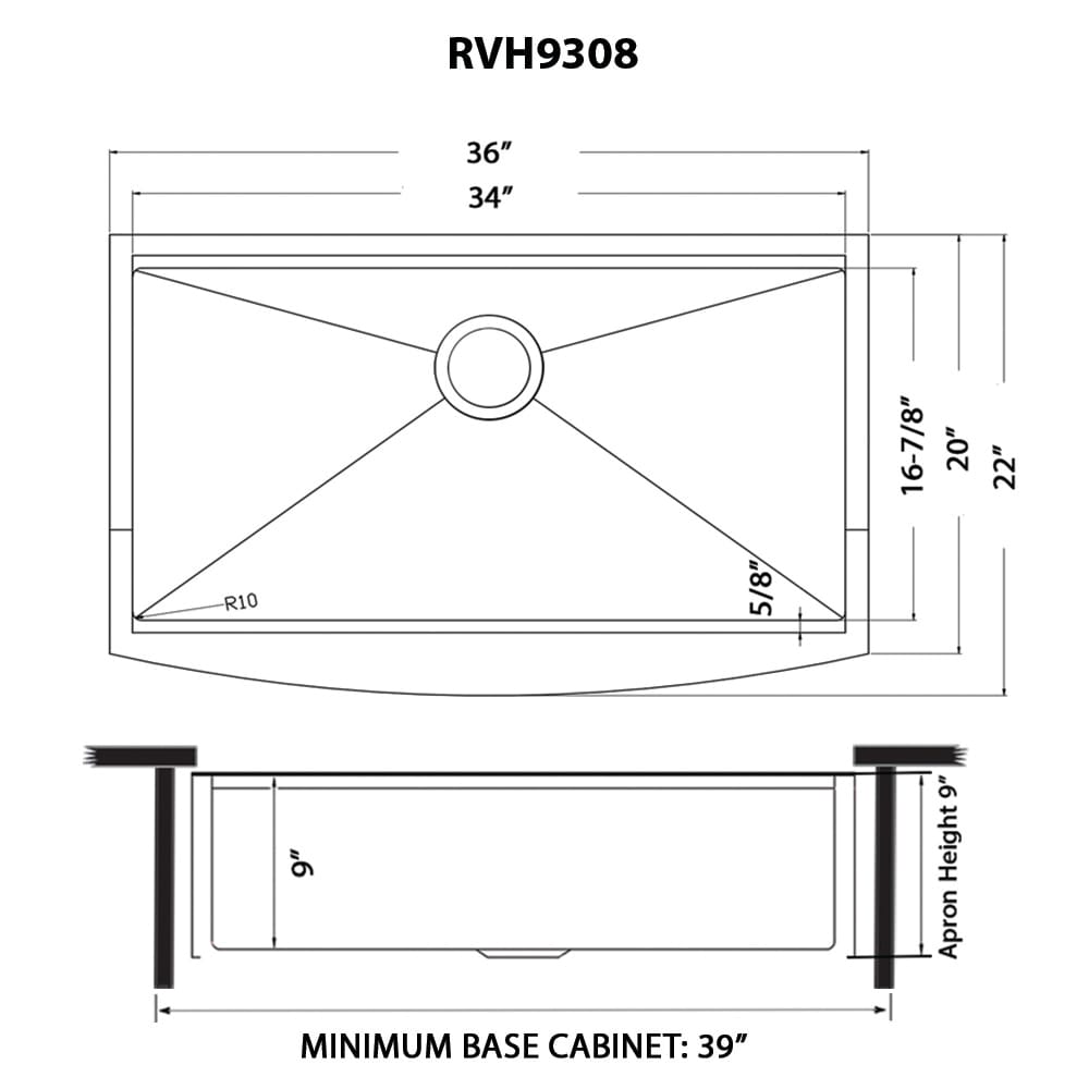 Ruvati Monaco Undermount 36-in x 22-in Matte Black Gunmetal Stainless ...