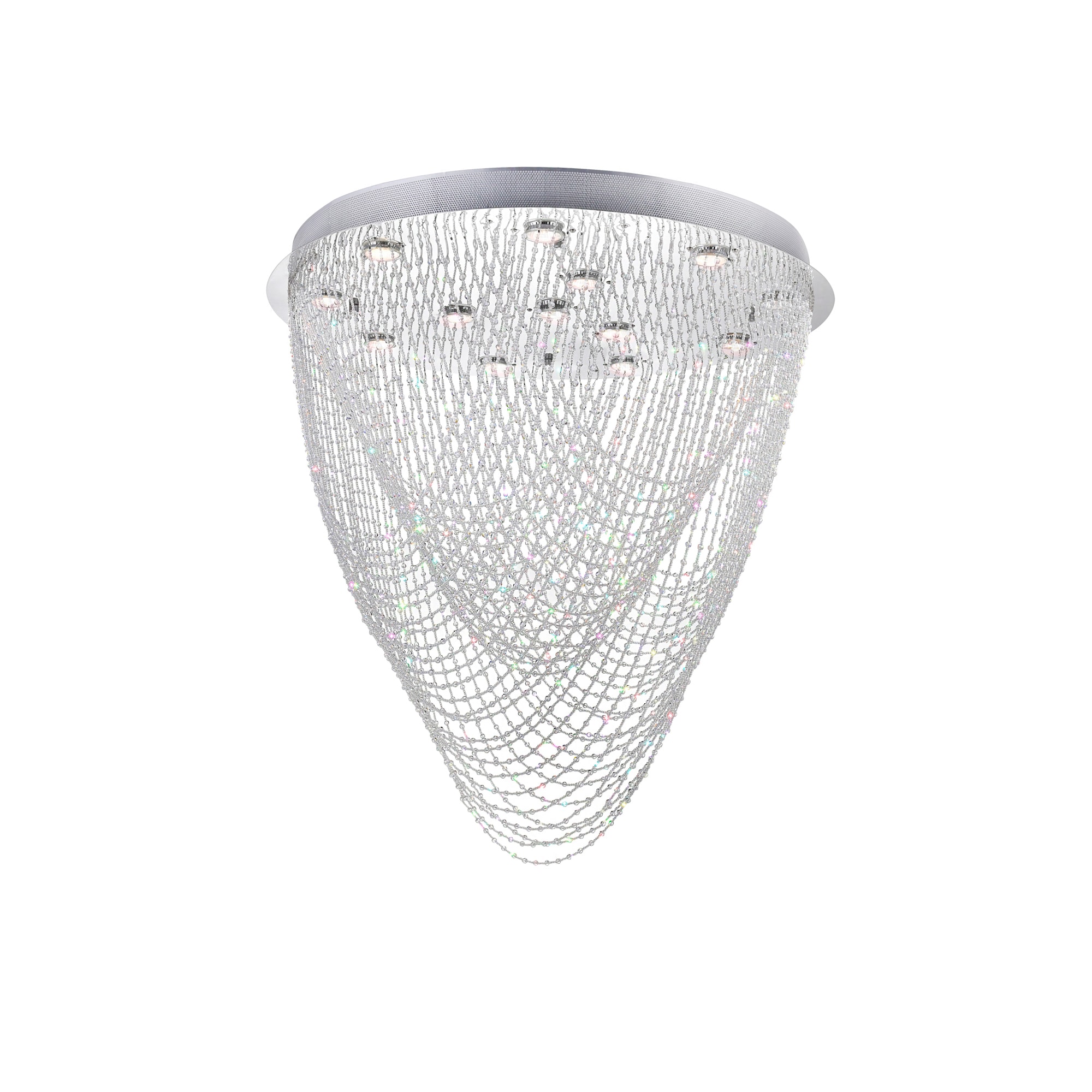 CWI Lighting 6614C32C-R (H:32) Wave 13-Light 32-in Chrome Flush Mount Light