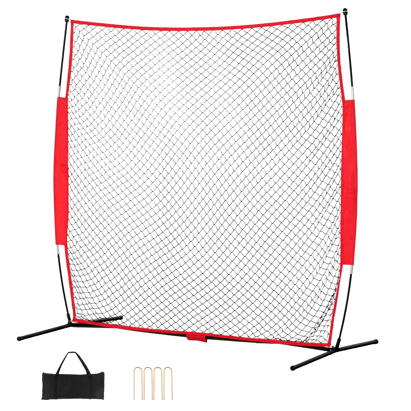 VEVOR SCDQW77YC00005196V0 Barricade Backstop Net  7x7 ft Ball Sports Barrier Netting  Portable Practice Equipment with Carry Bag  Protection Screen for Baseball Softball Lacrosse Soccer Hockey Training  for Backyard