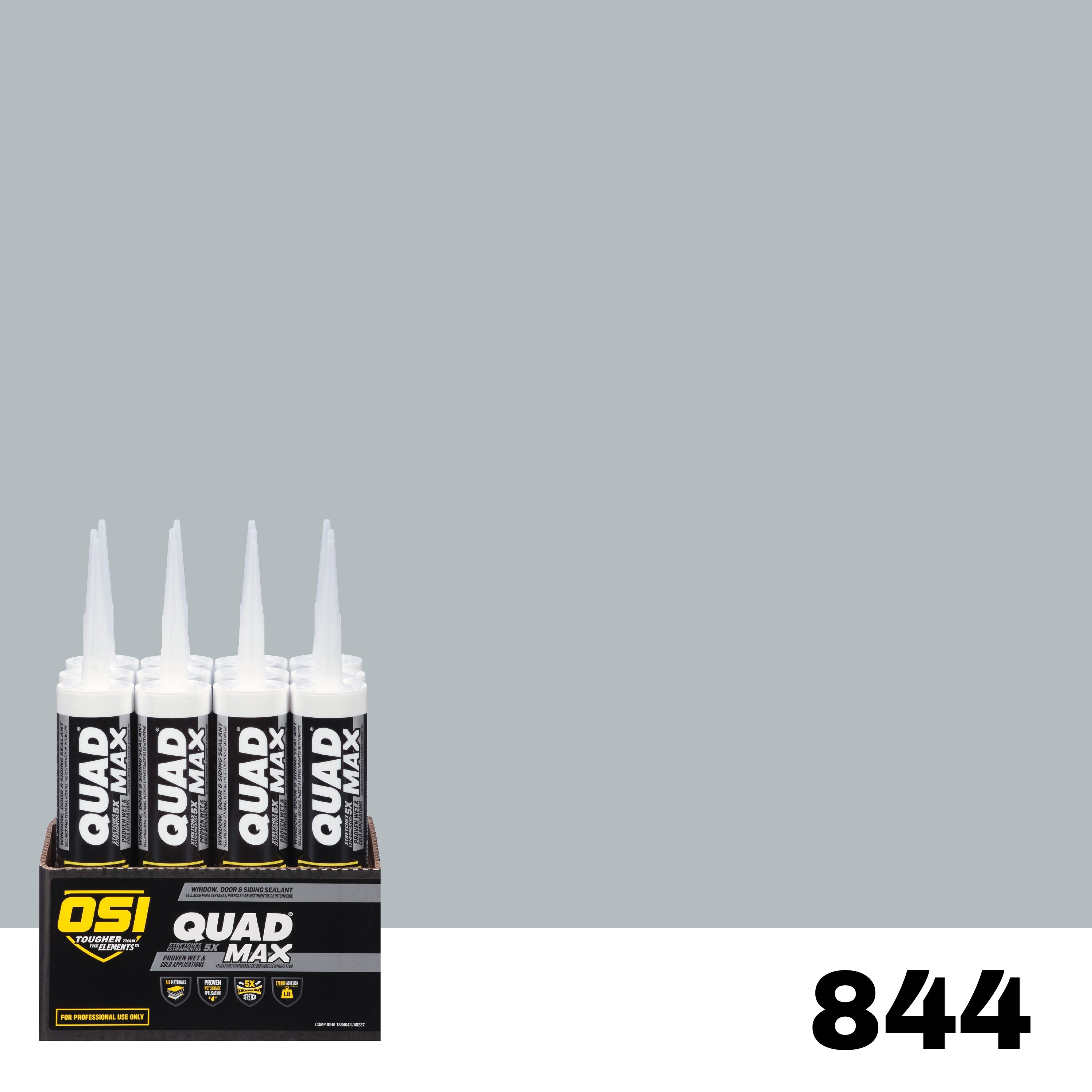 OSI 1869756 Quad Max 12 -Pack 10-oz Window door Blue 844 Paintable Advanced Sealant Caulk