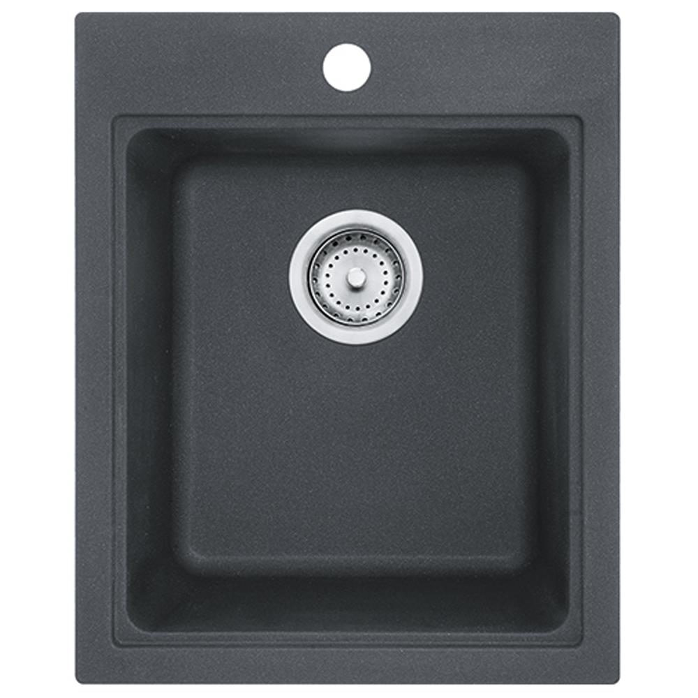 Franke SZGR1720-1 Quantum 20.5-in L x 16.75-in W Graphite 3-Hole Granite Commercial/Residential Bar Sink
