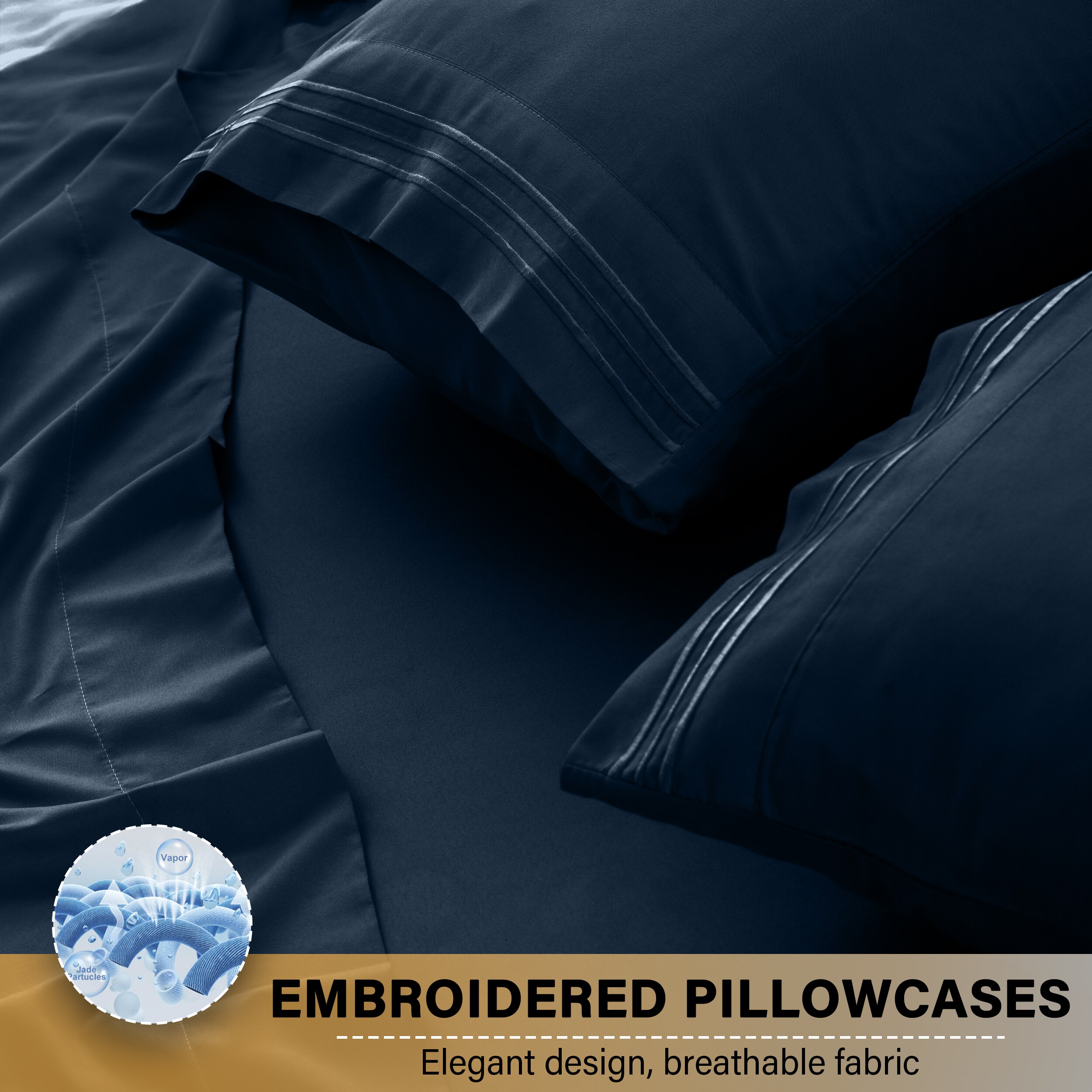 Lux Decor Collection 4PC PSHT T NVY Sheet-Sets - View #4