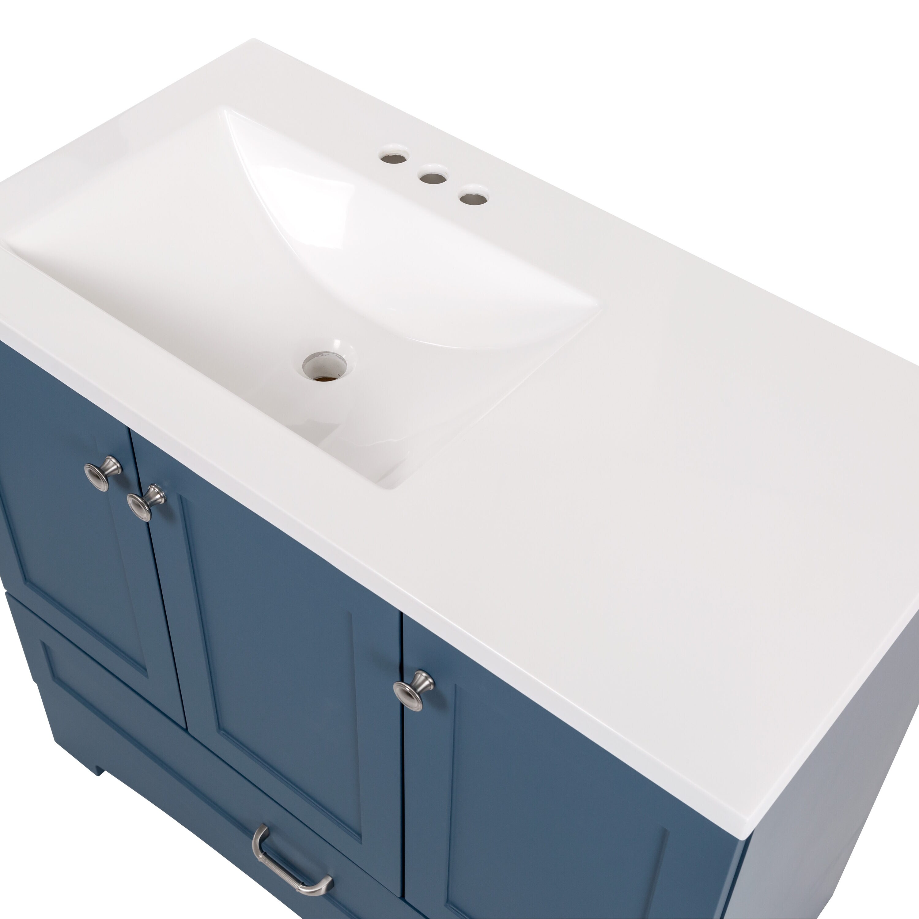 Diamond NOW Cassidy 60-in Admiral Blue Double Sink Bathroom Vanity with  White Cultured Marble Top in the Bathroom Vanities with Tops department at