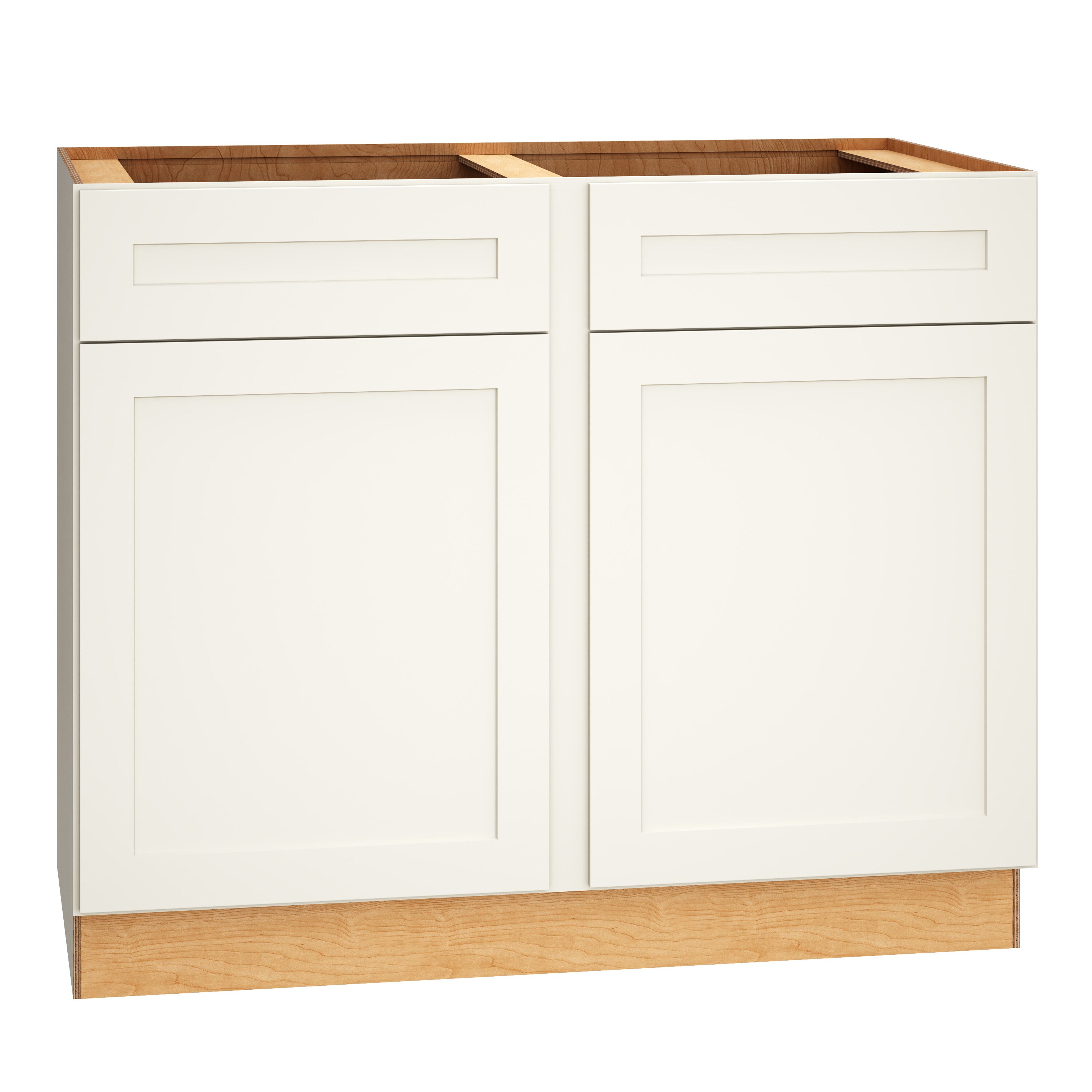 RELIABILT 332 B42 Pinnacle 42-in W x 34.5-in H x 24-in D White 2 -Drawers Base Fully assembled Plywood Cabinet (Recessed Panel Slab)