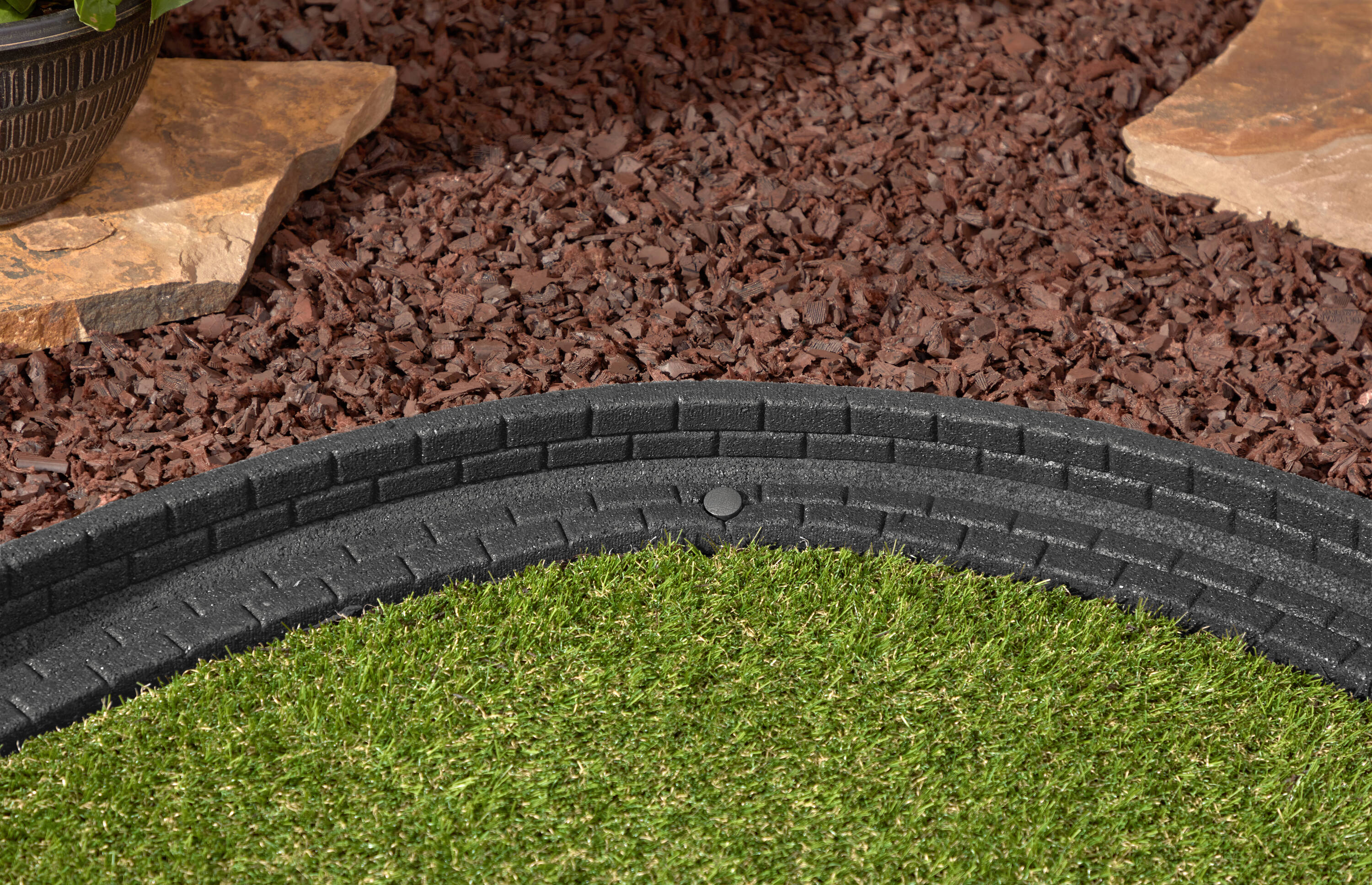 Rubberific 4-ft x 3-in Brickface 6-Pack Gray Rubber Landscape Edging ...