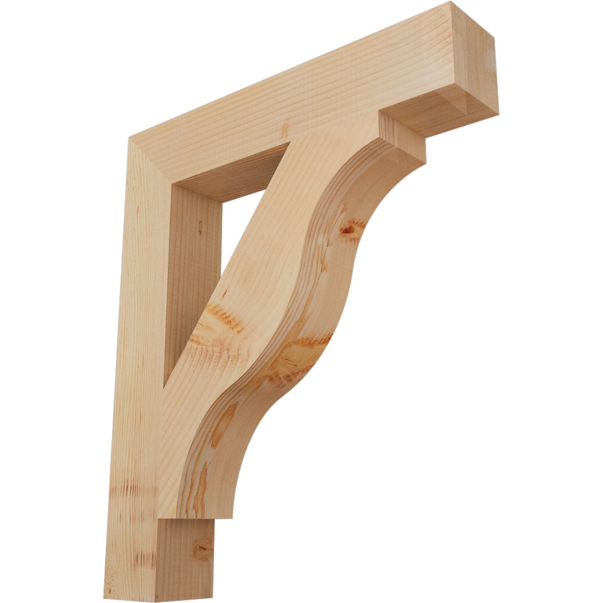 Ekena Millwork BKT04X22X26FST05SDF Funston Block Smooth 3-1/2-in x 22-in x 26-in Douglas fir Brown Wood Standard bracket