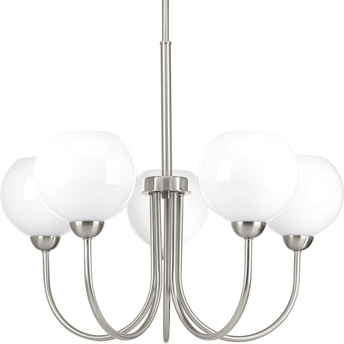 Carisa Brushed Nickel 5-Light Mid-Century Modern Chandelier