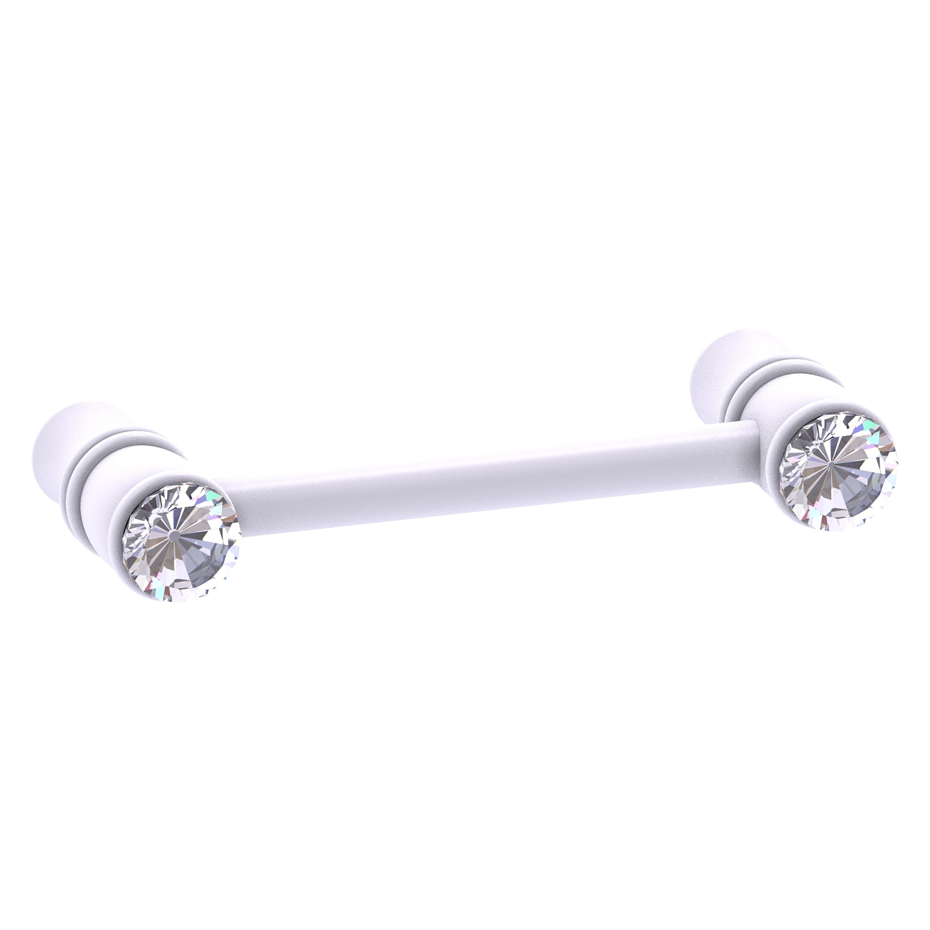 Allied Brass CC-30-3-WHM Carolina Crystal 3-in , 76mm Center to Center Matte White Dual Mount Cylindrical Bar For Use on Appliances Drawer Pulls