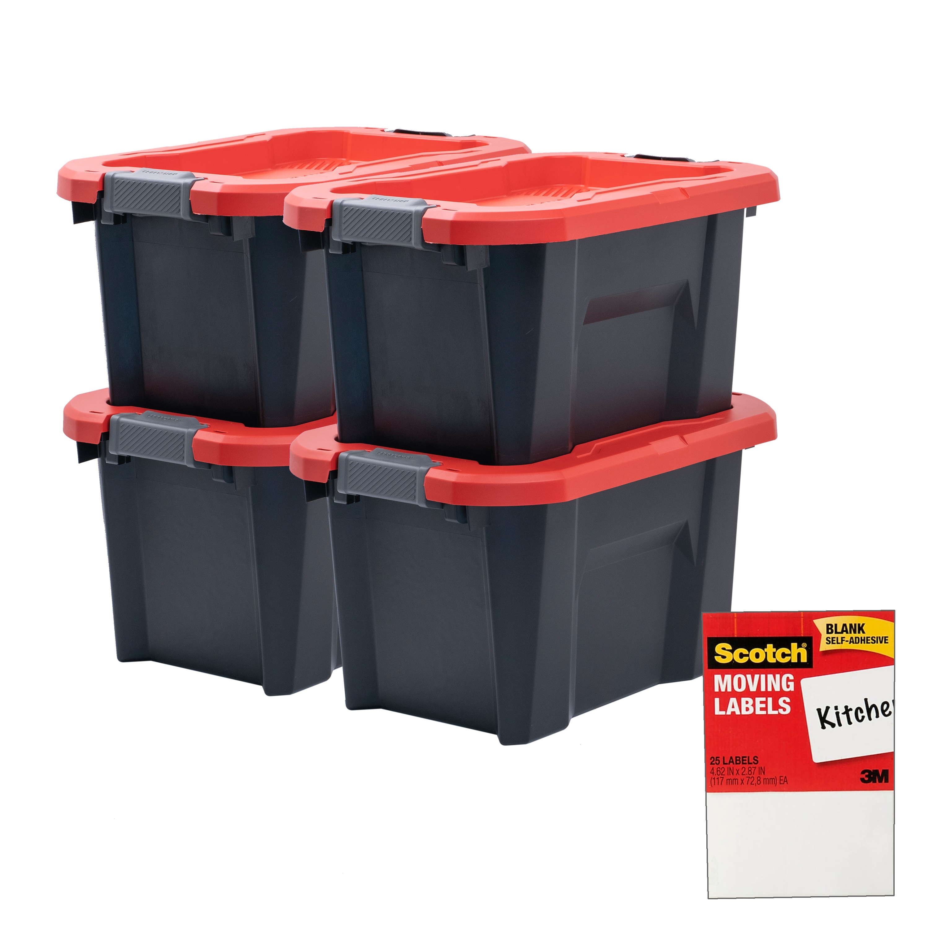 CX CRAFTSMAN, 30-Gallon Highly Durable Storage Bin & Dual Latching Lid,  (16.1”H x 21.7”W x 32.4”D), Versatile Stacking Tote and Weather-Resistant