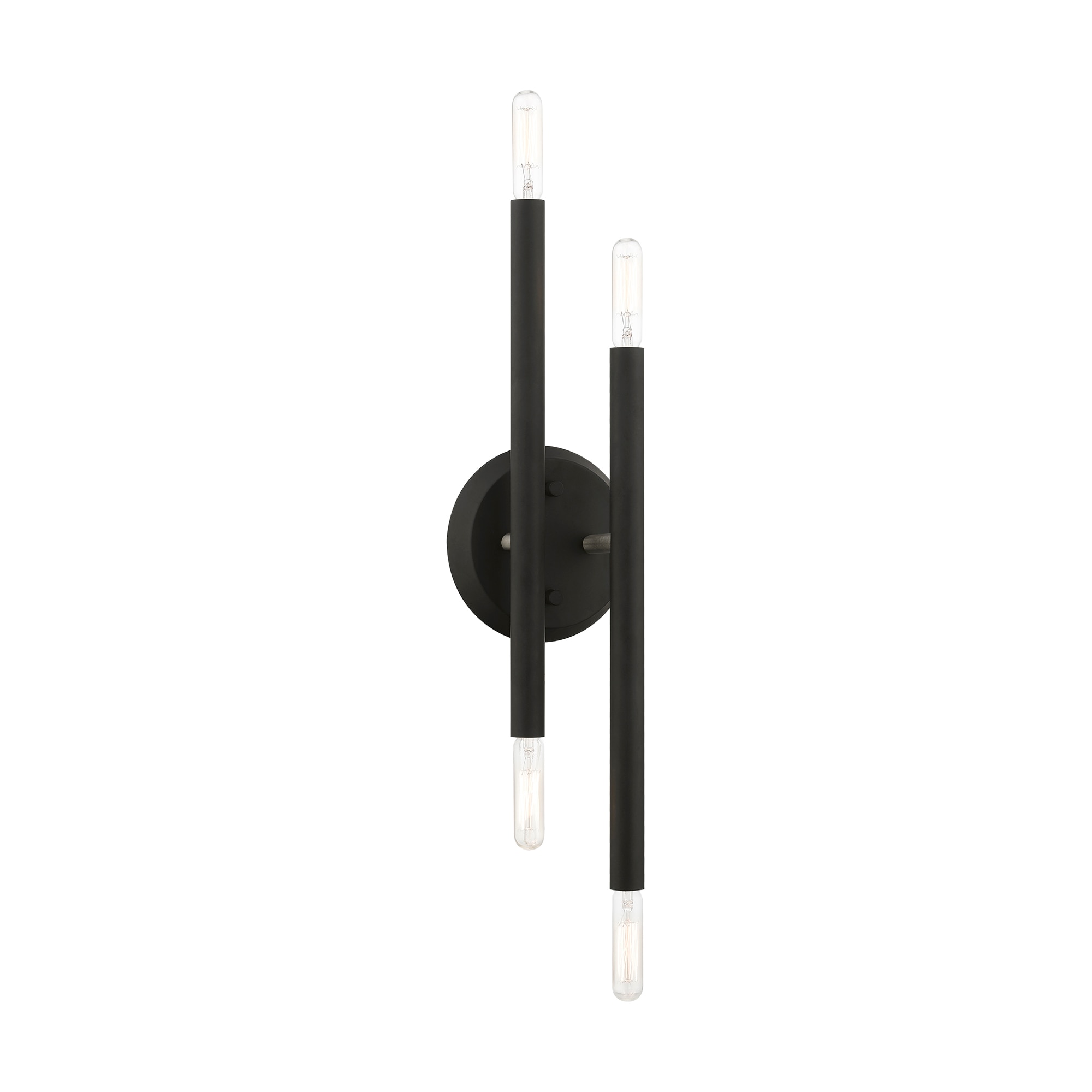 Soho 17" Black and Brushed Nickel 4-Light Wall Sconce