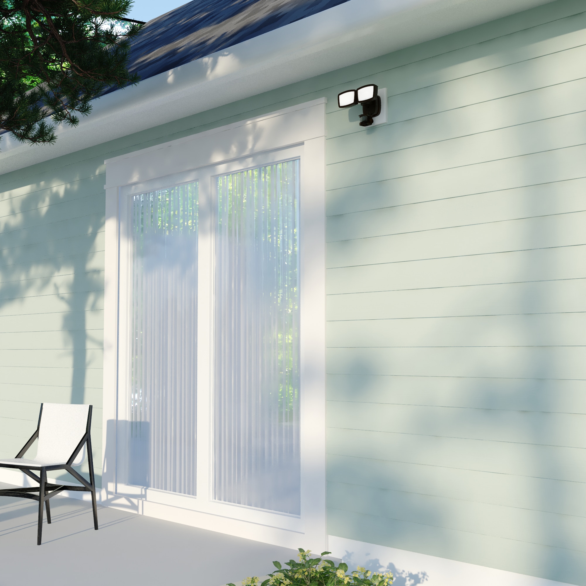 Bronze Dual Head LED Motion Sensor Outdoor Security Flood Light