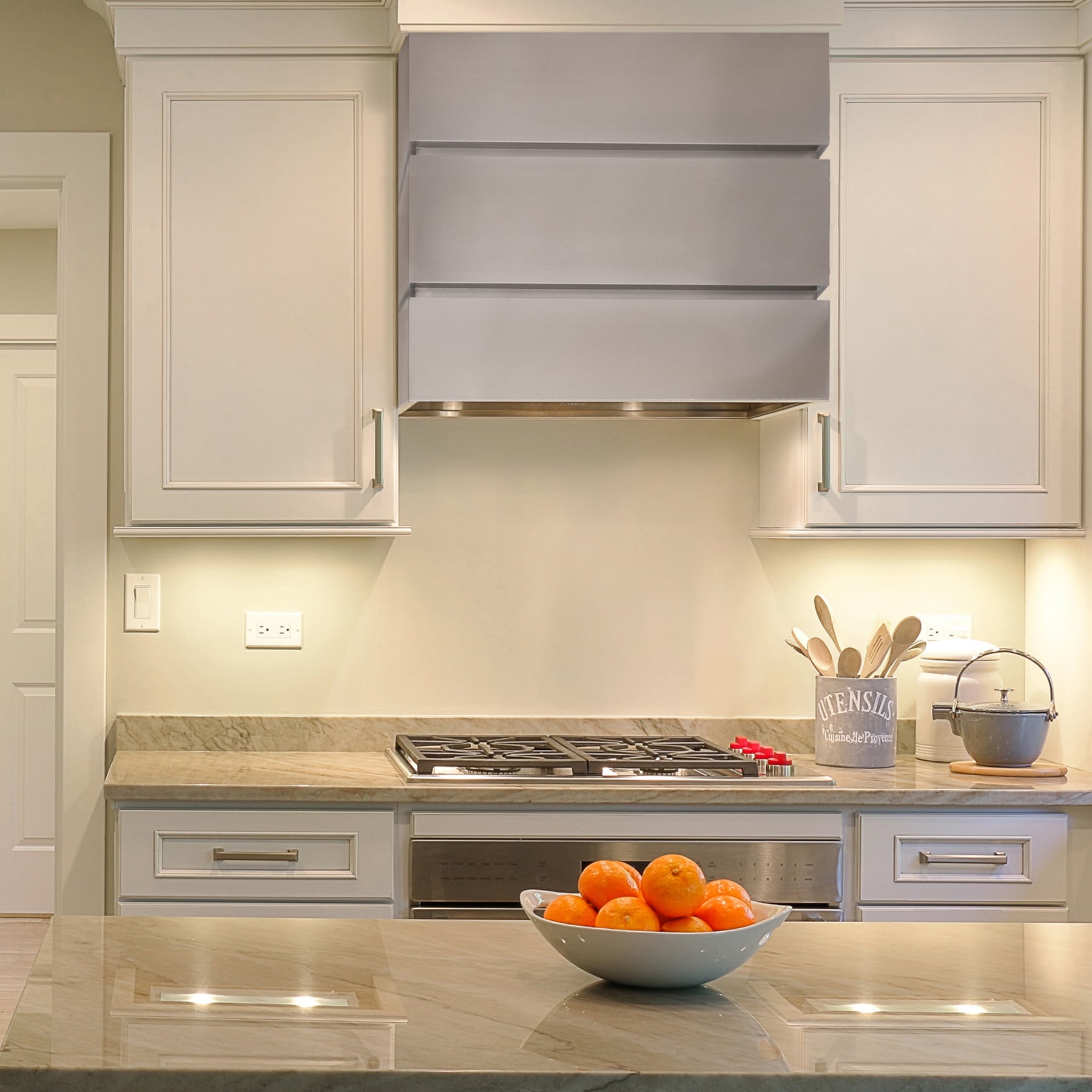 Stainless Steel 36" Wall Mount Range Hood with Charcoal Filter