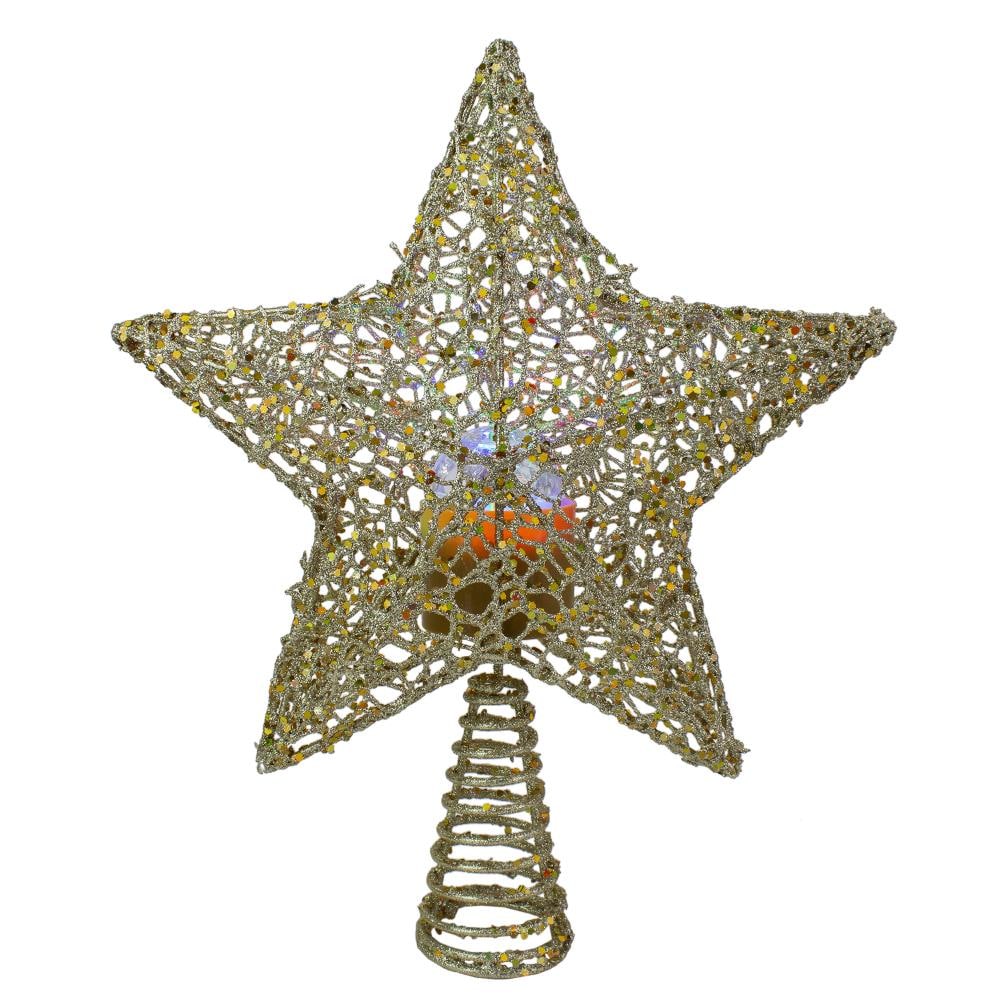 Northlight 13-in Star Gold Multicolor Christmas Tree Topper #33663833