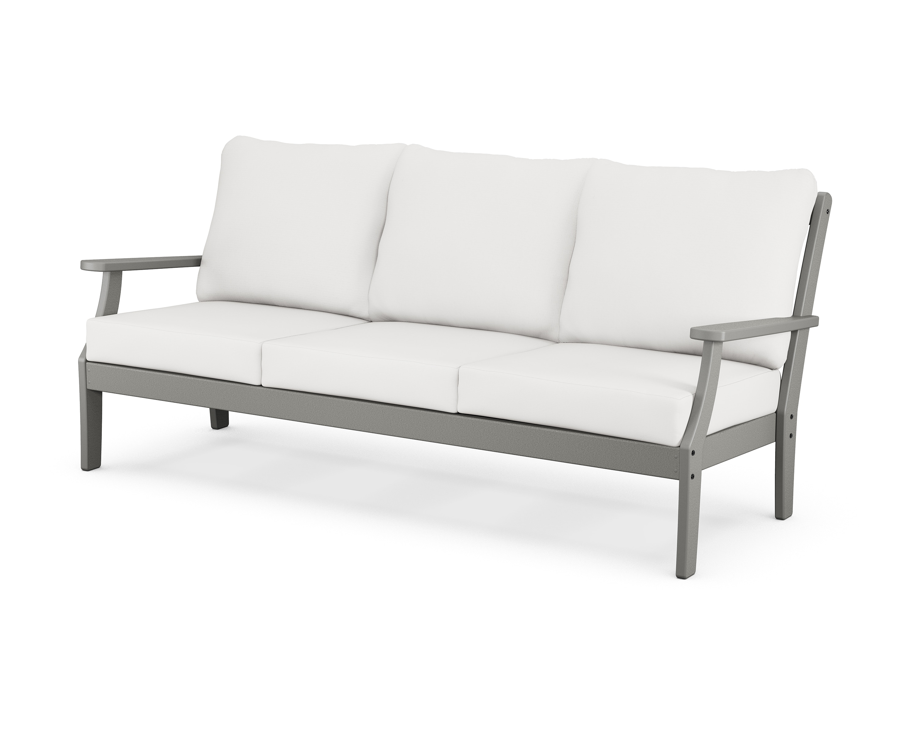 Trex Outdoor Furniture TX4513-SS152939 Yacht Club Outdoor Sofa with Off-white Cushions and HDPE Frame