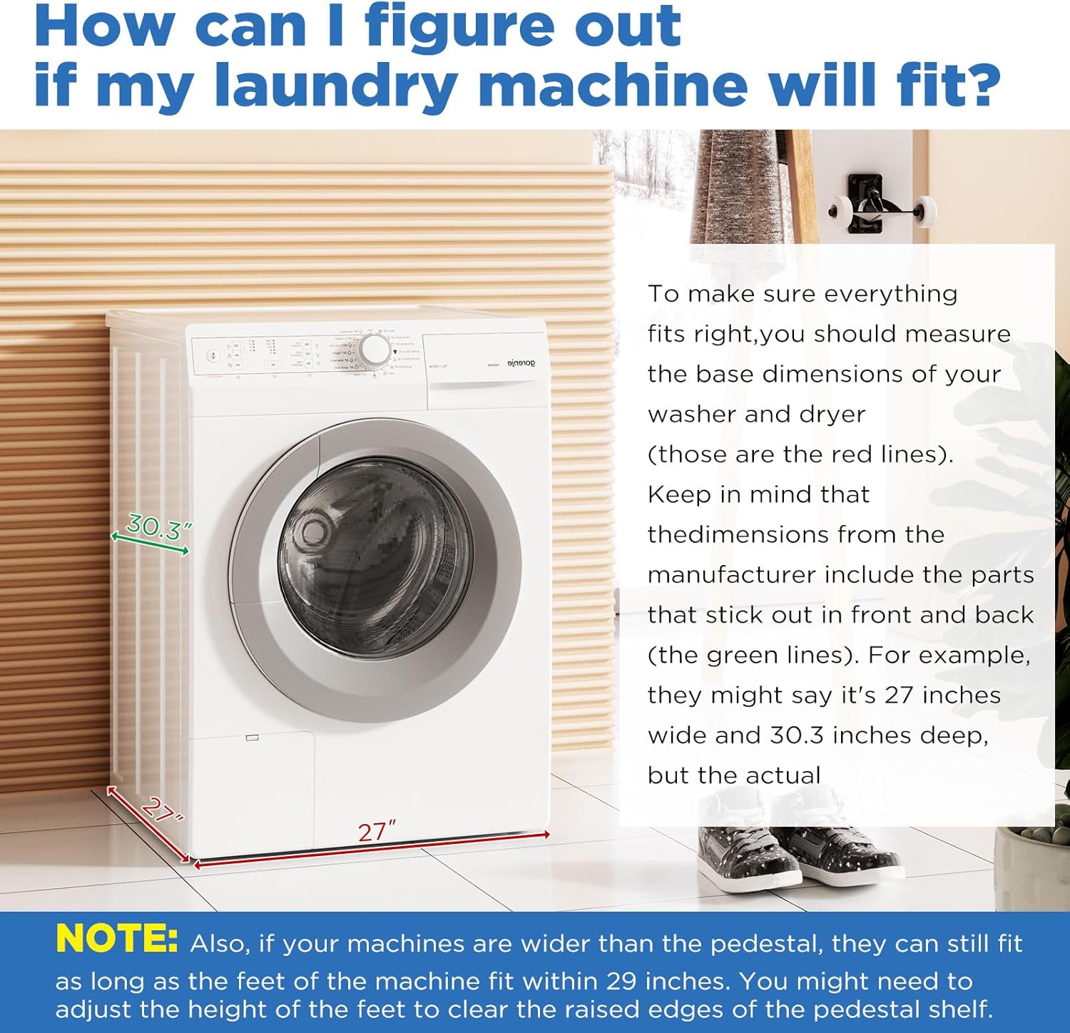 AECOJOY 16107WH-S2-LS02 Laundry-Pedestals - View #3
