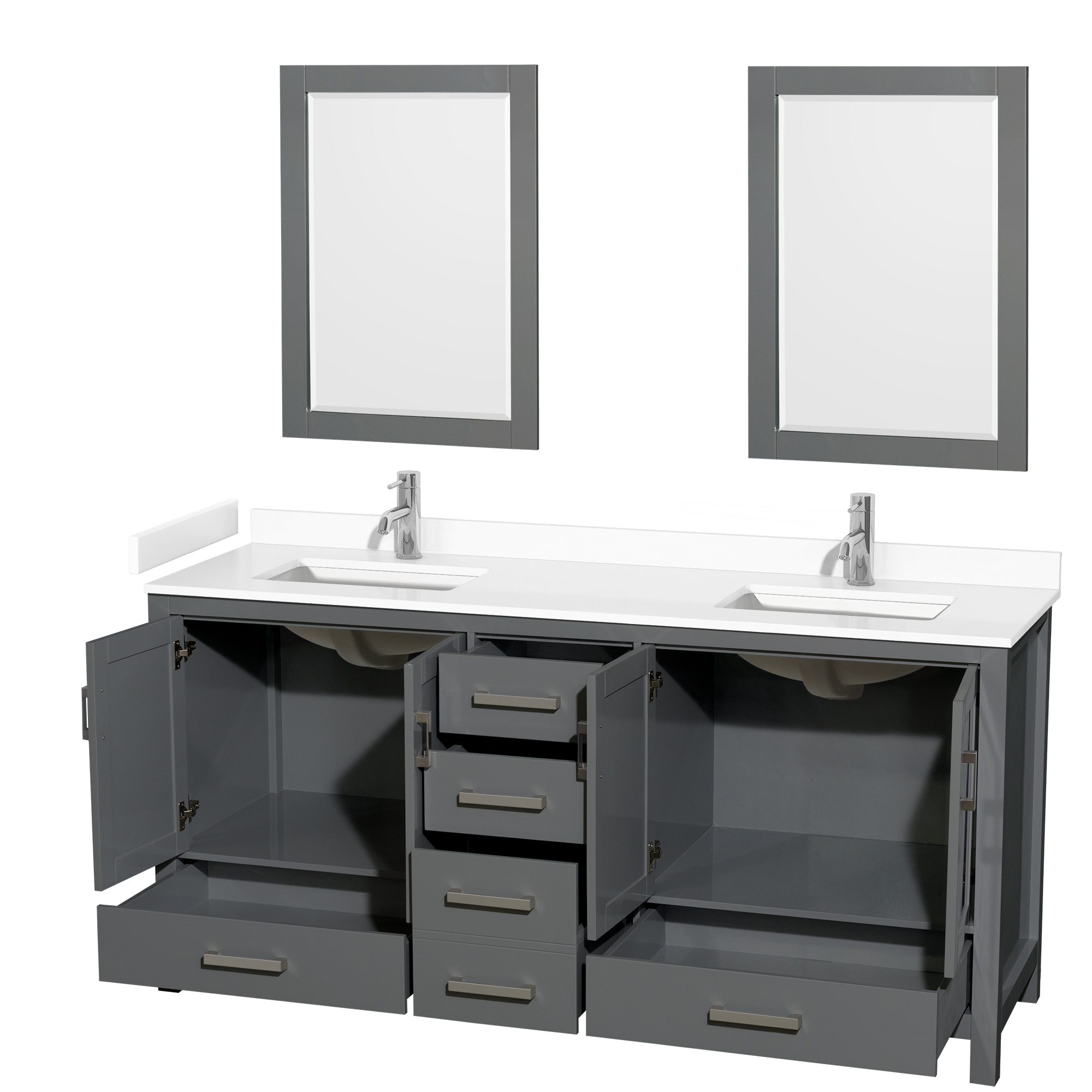 Wyndham Collection WCS141472DKGWCUNSM24 Bath-Vanity-Combo - View #2