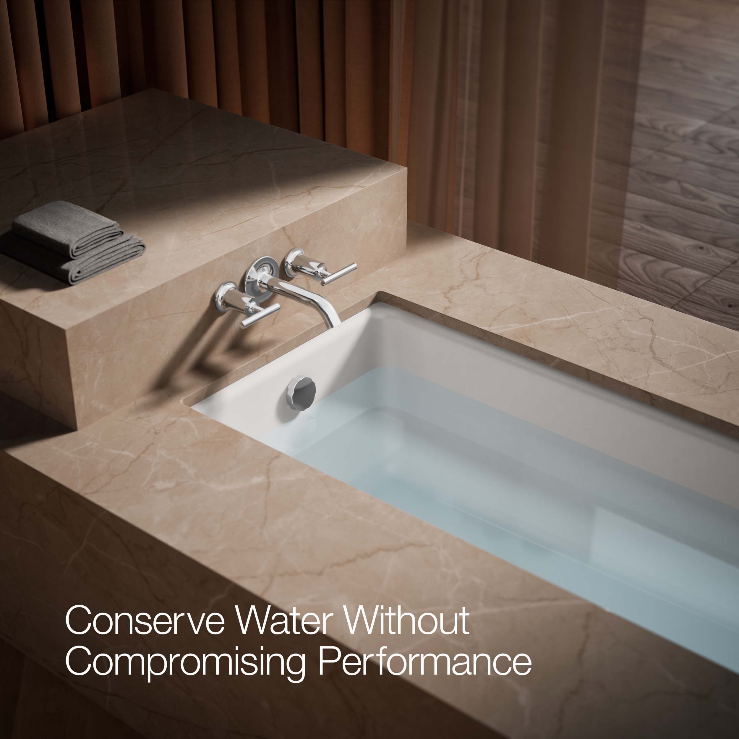Purist Polished Chrome Double Lever Wall-Mounted Bath Trim