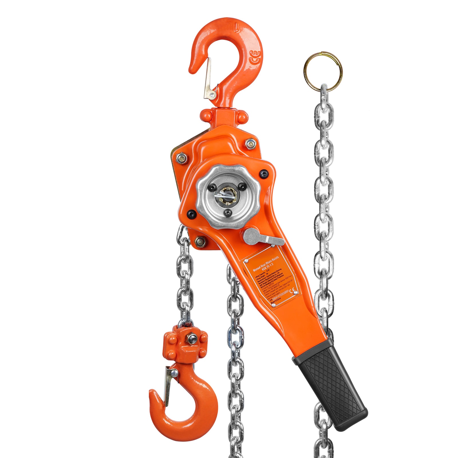 SVOPES SVOPESCGSBHLH08017V0 Hand-Operated Chain Lift 1650 lbs 5ft G80 Zinc-Coated Steel Dual-Pawl Brake Auto Chain Guide Swivel Hook for Workshops Warehouses Loading Docks