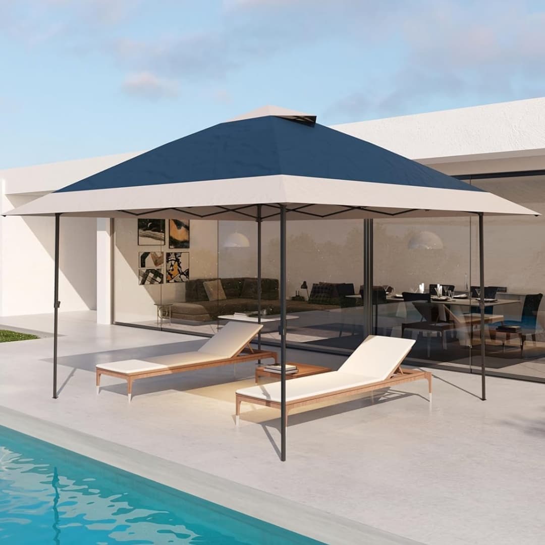 Qeetex KL-PHO-12C03S3L 13X13 Pop Up Gazebo Event Ready Gazebo Spacious Shelter Elegant Design Quick Assembly for Outdoor Dining Parties Backyard Celebrations