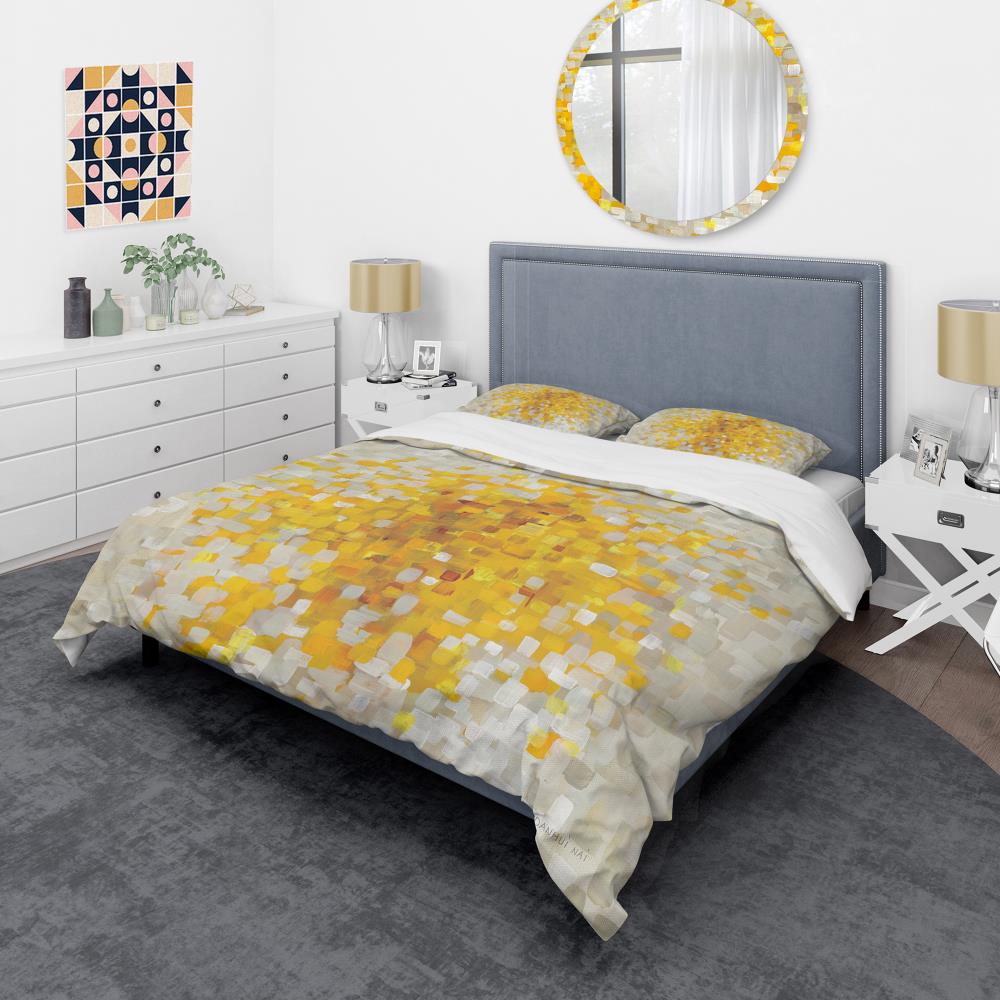 Designart BED30416-T 3-Piece Yellow Twin Duvet Cover Set