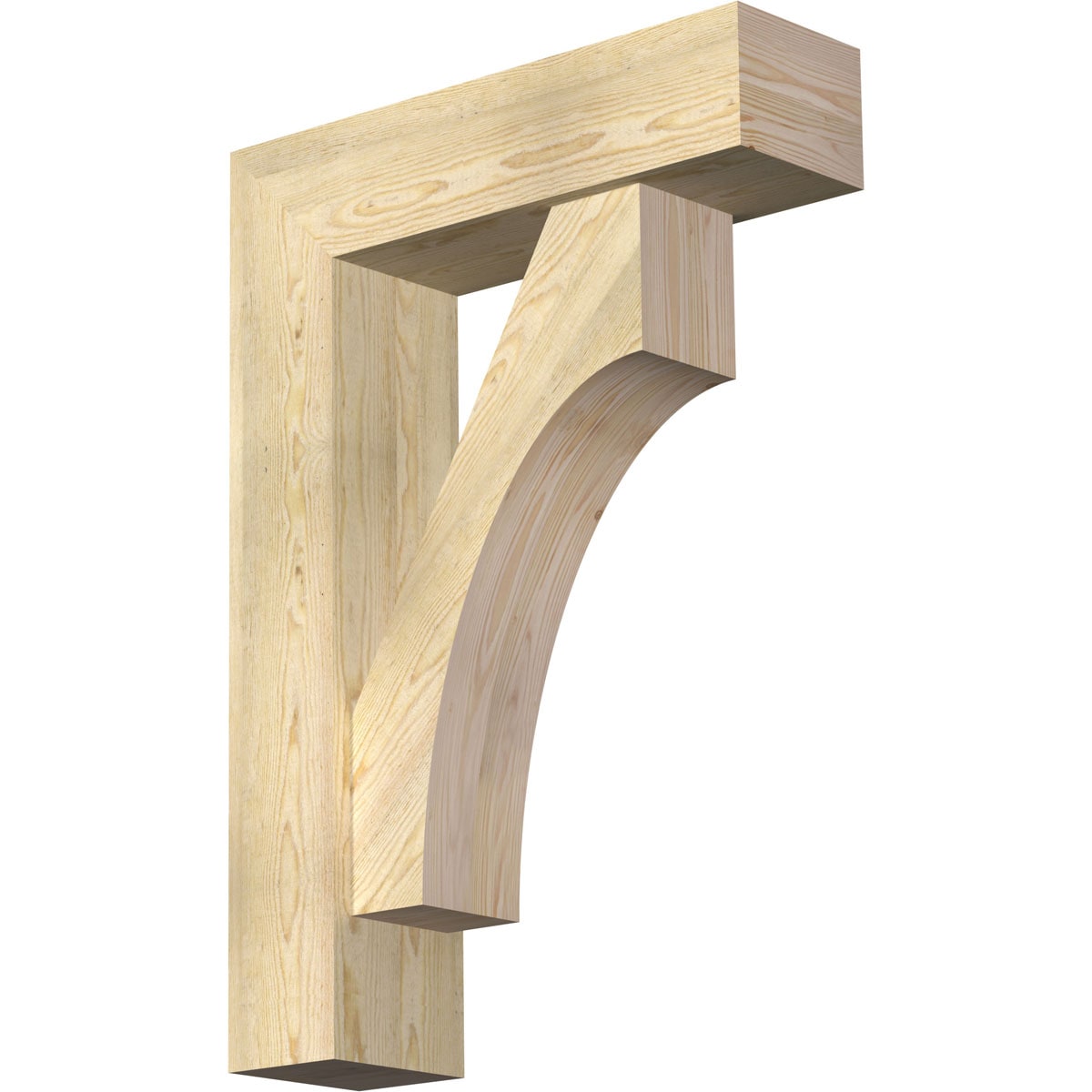 Ekena Millwork 1464585 Westlake Block Rough Sawn Bracket with Offset Brace 8-in x 28-in x 40-in Douglas fir Brown Wood Standard bracket