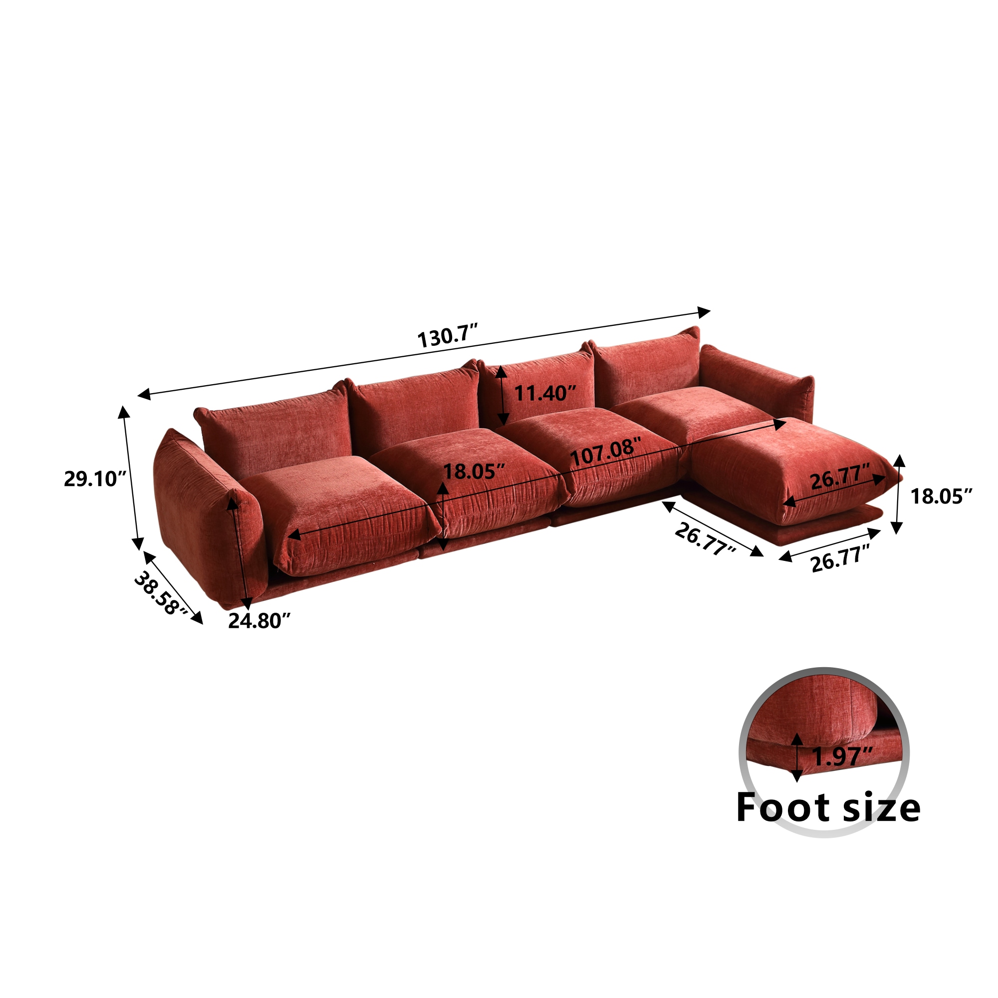 BuotiqHom DH-A-119OR-S4+1 Sofas-Loveseats - View #3