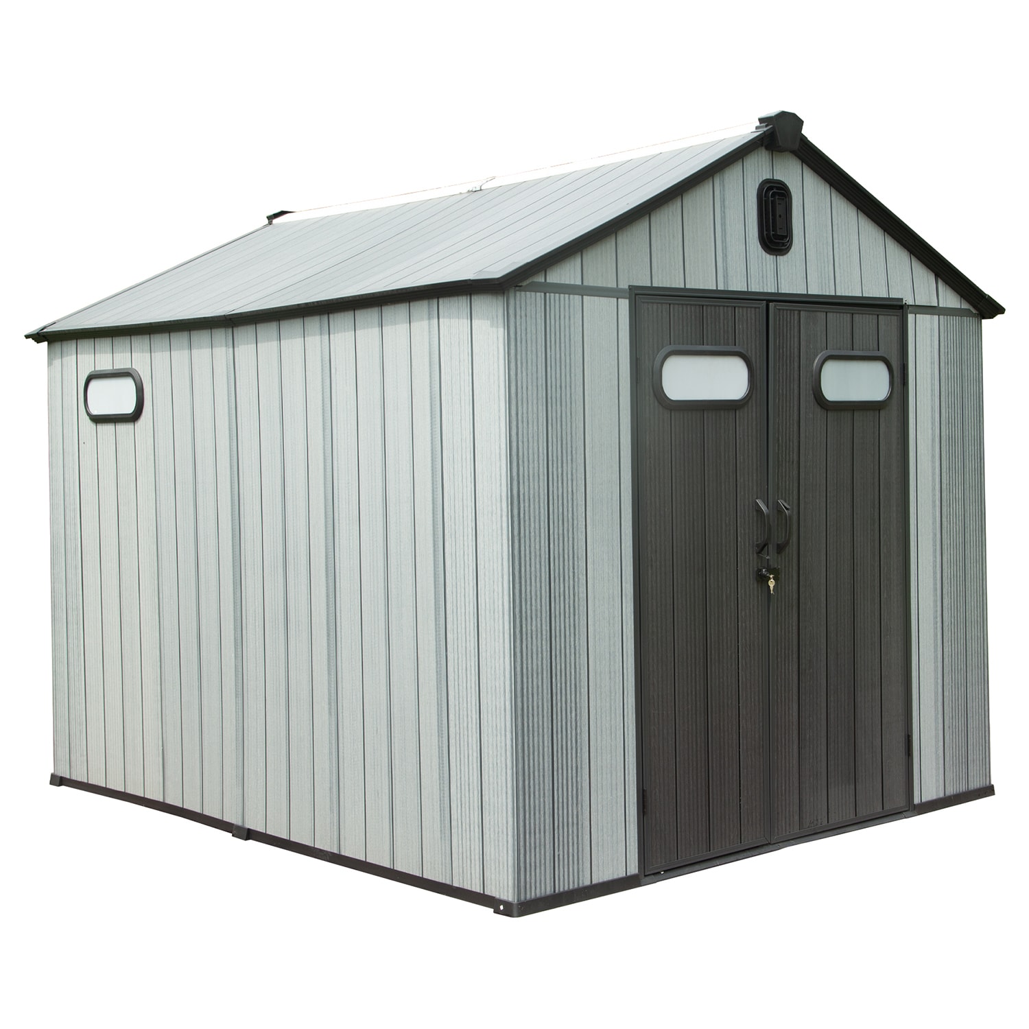 GZMR 8-ft x 10-ft Outdoor Resin Storage Shed Gray Gable Roof Plastic Resin Storage Shed