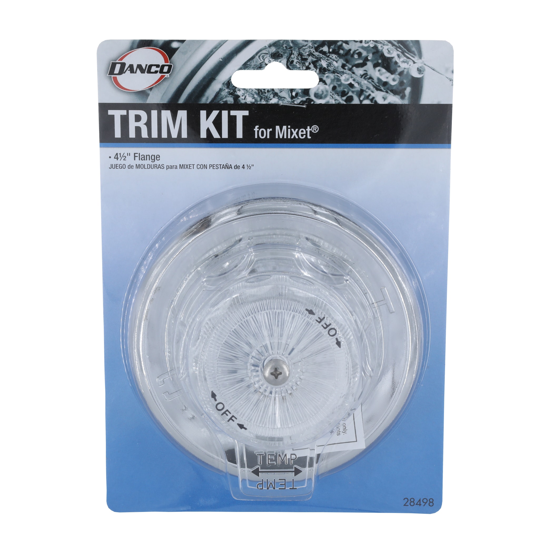 Chrome 4.5" Lavatory Trim Kit with Clear Knob