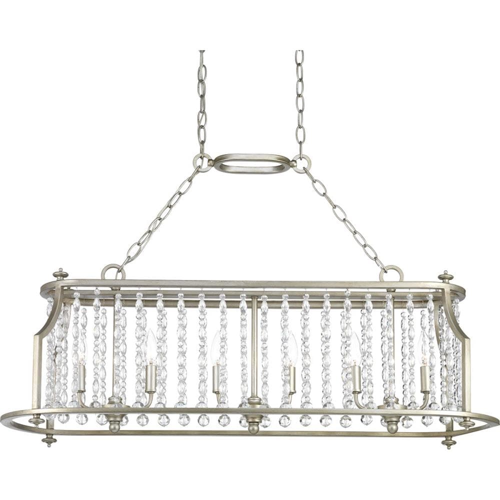 Desiree Silver Ridge 38" LED Crystal Linear Chandelier