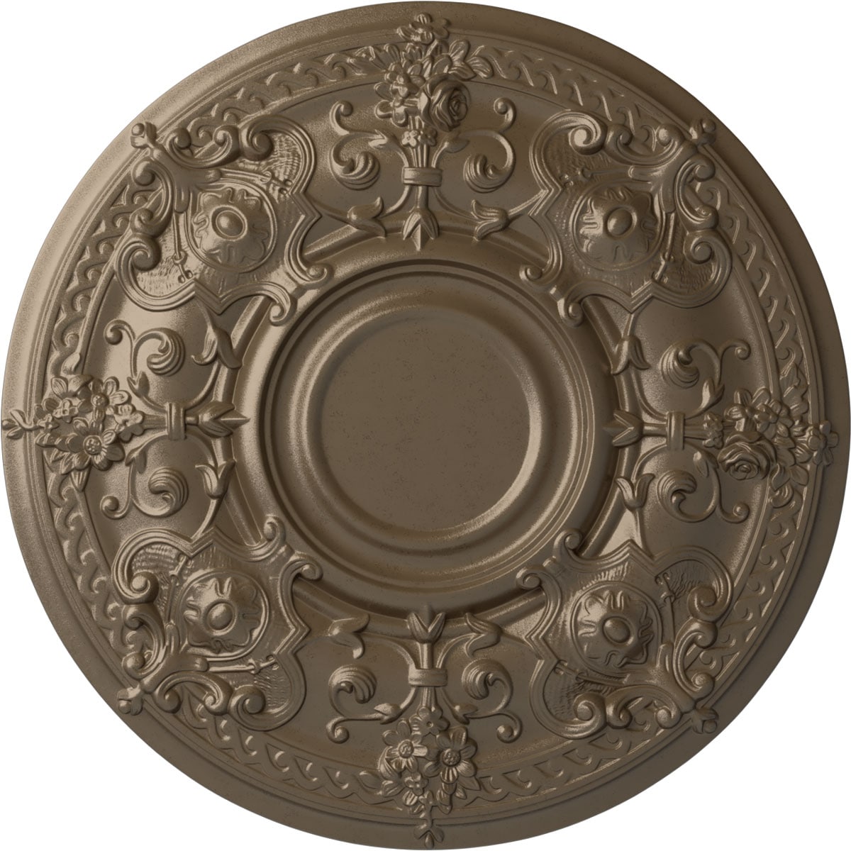 Ekena Millwork CM28OSWSS Oslo 28.125-in W x 28.125-in L Warm Silver Polyurethane Ceiling Medallion