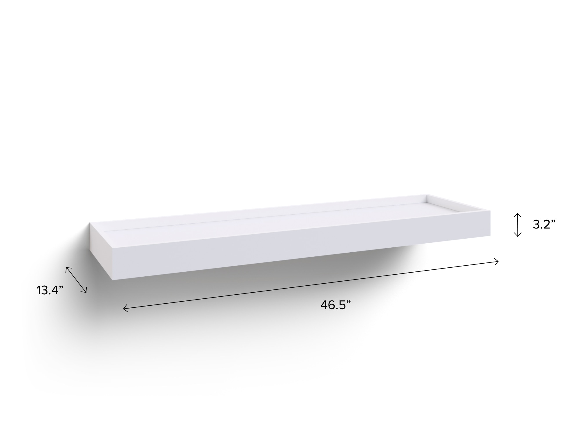 Great Choice Products White Floating Shelves For Wall Decor, 24 Inches Long  Wall Shelves For Bedroom Storage, Large Deep Wall Mounted Shelves For B…