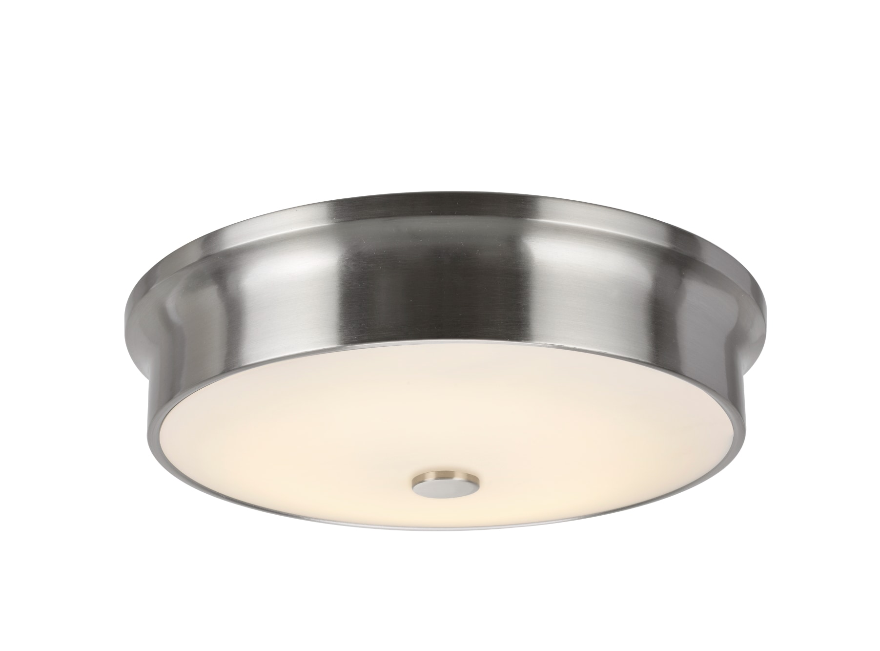 Aspen Creative Corporation 1-Light 12-in Satin Nickel Flush Mount Light ...