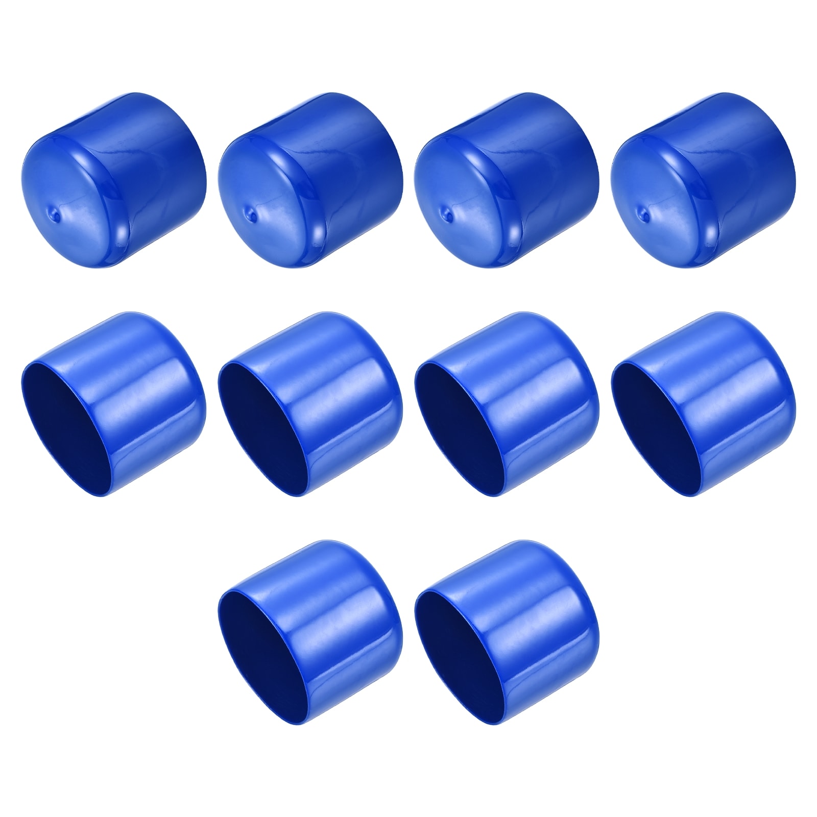 Unique Bargains 10pcs Rubber End Caps 50mm(2 Inch) ID Vinyl Round End Cap Cover Screw Thread Protectors Blue