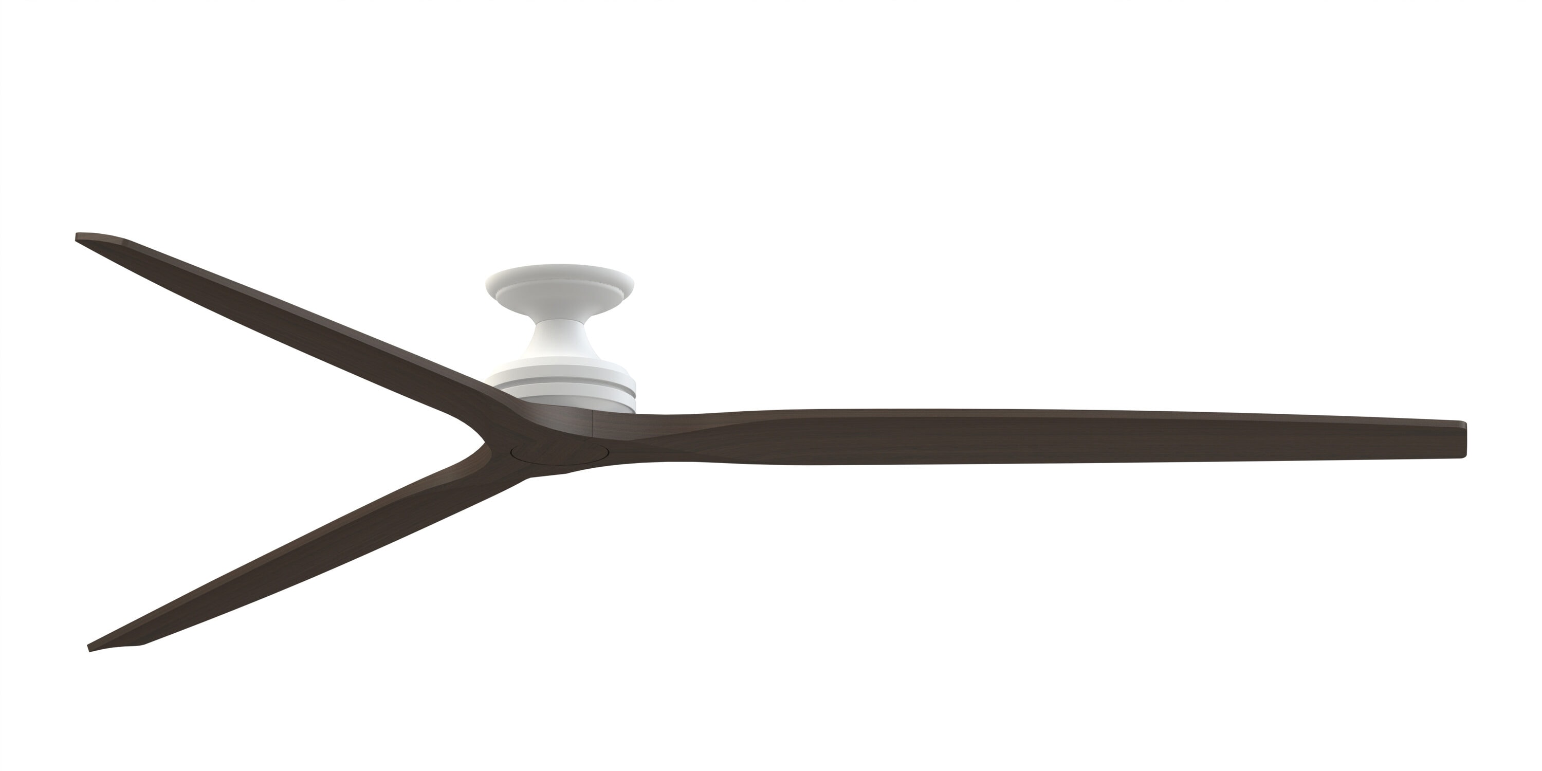 Fanimation FPD6721BMW-96DWA-F Spitfire 96-in Outdoor Flush Mount Smart Matte White with Dark Walnut Blades Propeller Ceiling Fan Light Kit Compatible - Remote Included ( 3 -Blade )