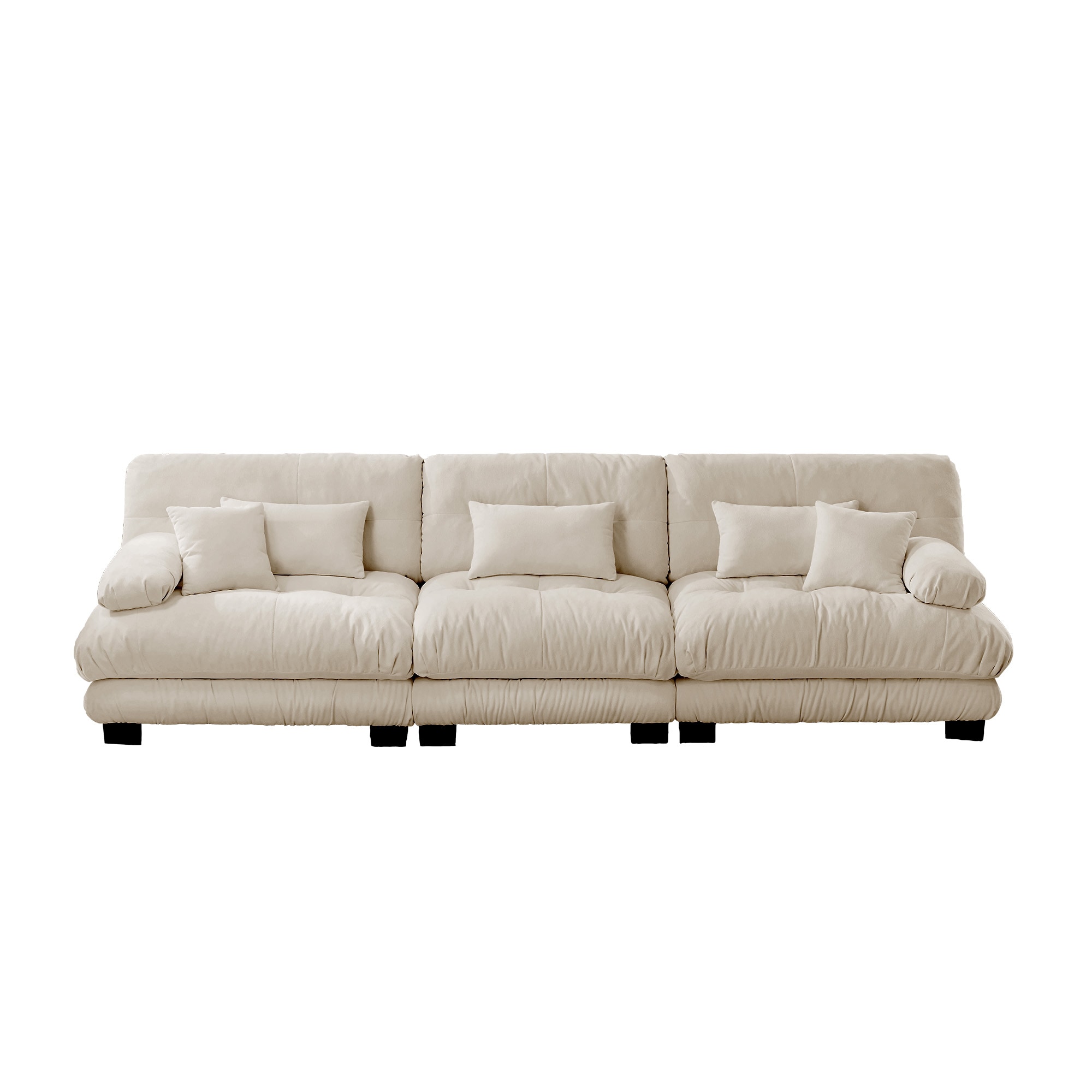 SINOFURN SYA330029GY 133.8-in Modern Light Coffee Chenille 3 -seater Sectional