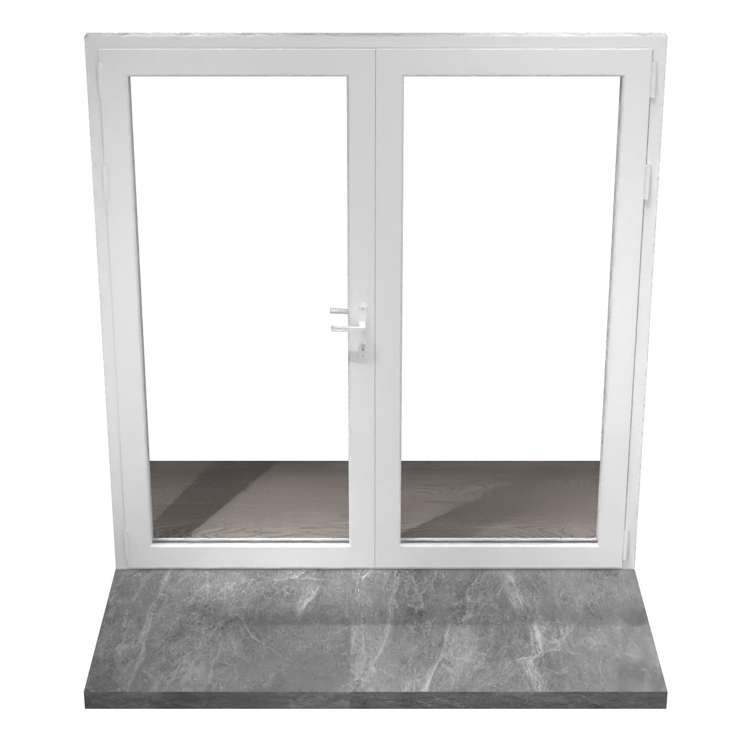 Eris WFD-7296-R French 72-in x 96-in x 3-in Jamb Tempered Clear glass , White Aluminum Right-hand outswing French Patio Door