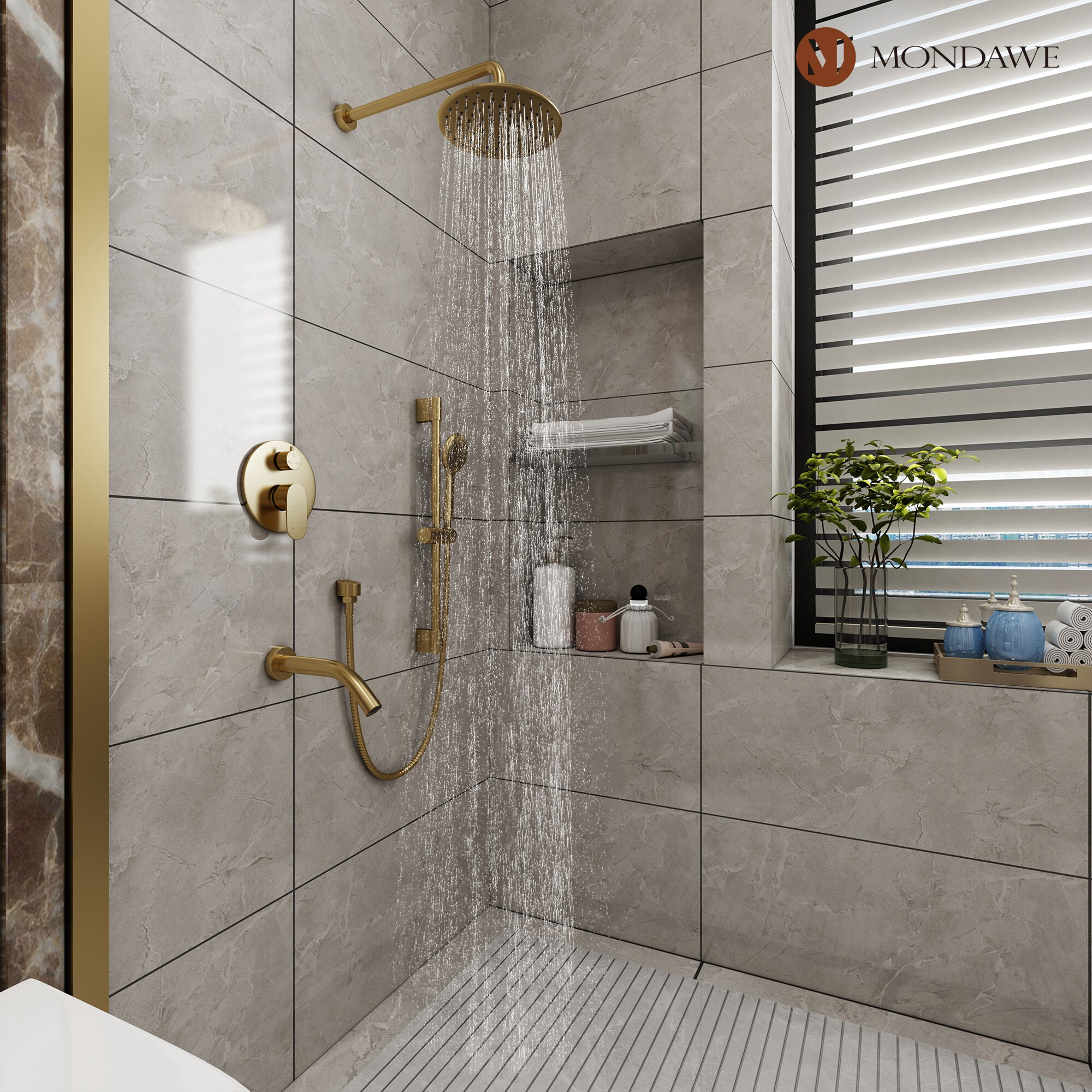 Mondawe MD-A3816-BG3 Showerhead-Bar-Panels - View #2