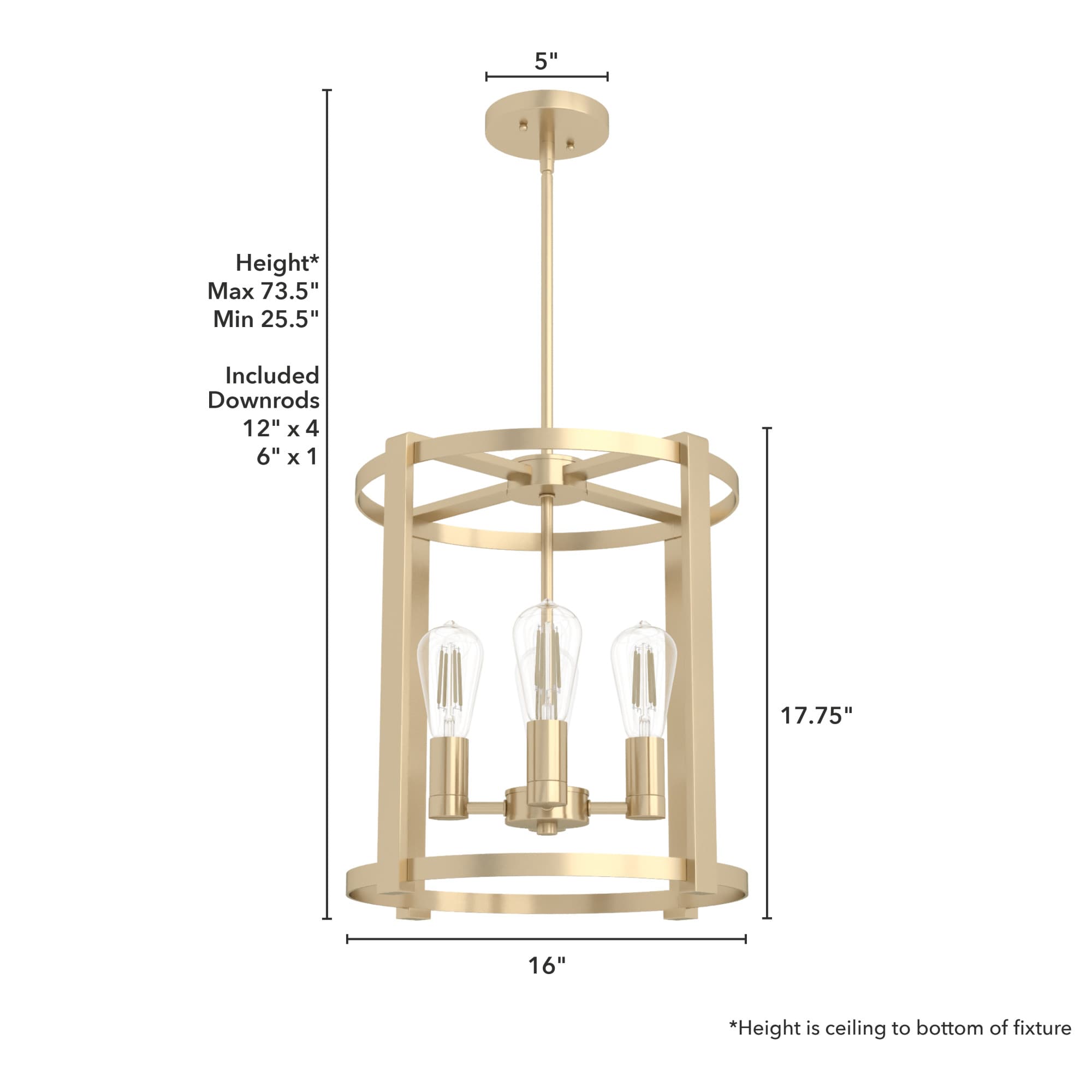 Hunter Astwood 4-Light Matte Gold Modern/Contemporary Led Bare Bulb ...