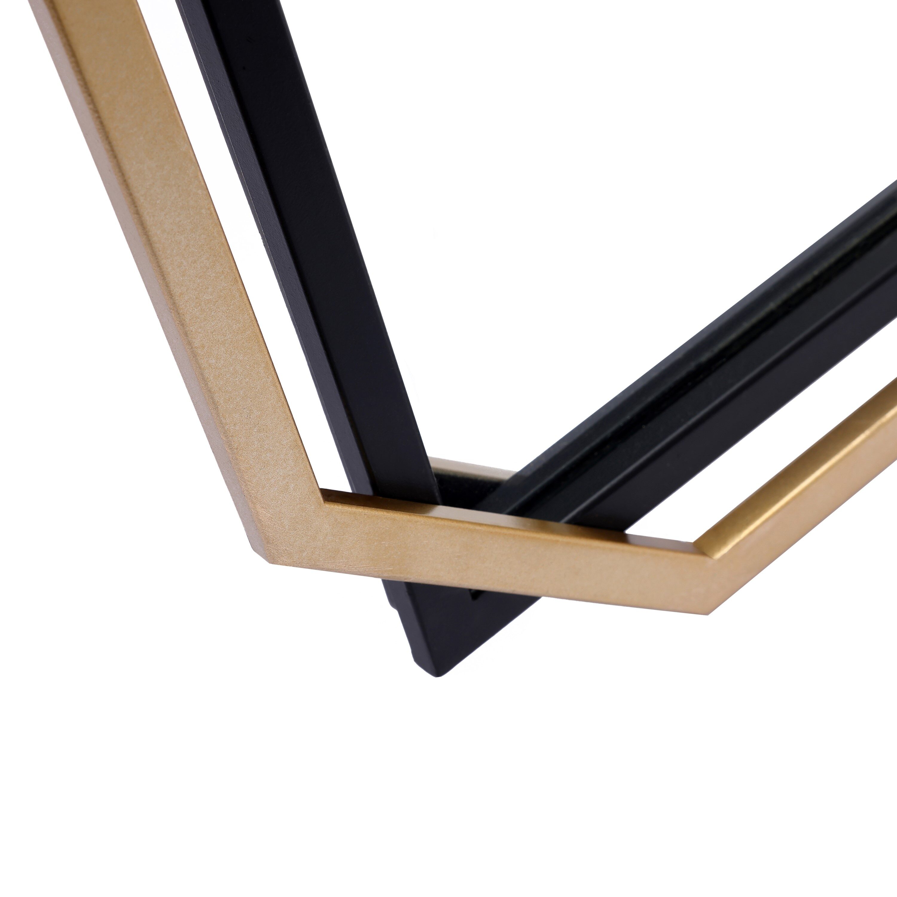 Square Gold and Black Metal Floating Frame Wall Mirror