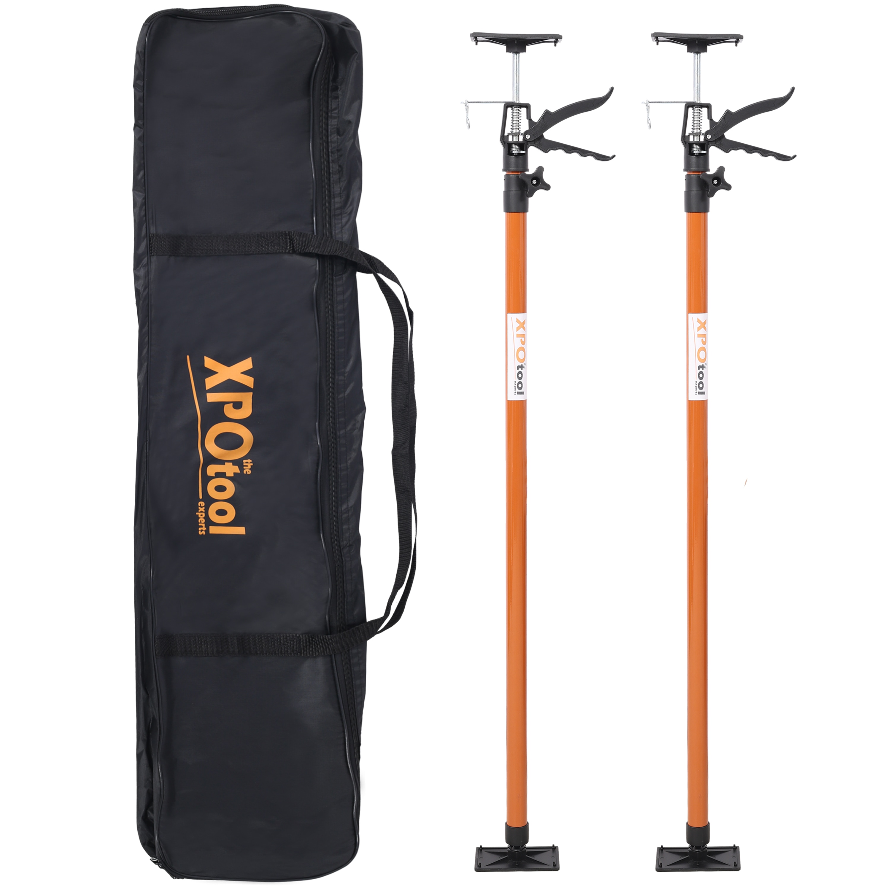 LOVMOR SF-Y-W465P279914 2Pack Adjustable Support PoleSteel 3rd Hand Support SystemSupport Rod for Jacks Cargo Bars DrywallsCabinet Jacks for Installing CabinetsExtends from 45 to 114 Inch with carrry bag
