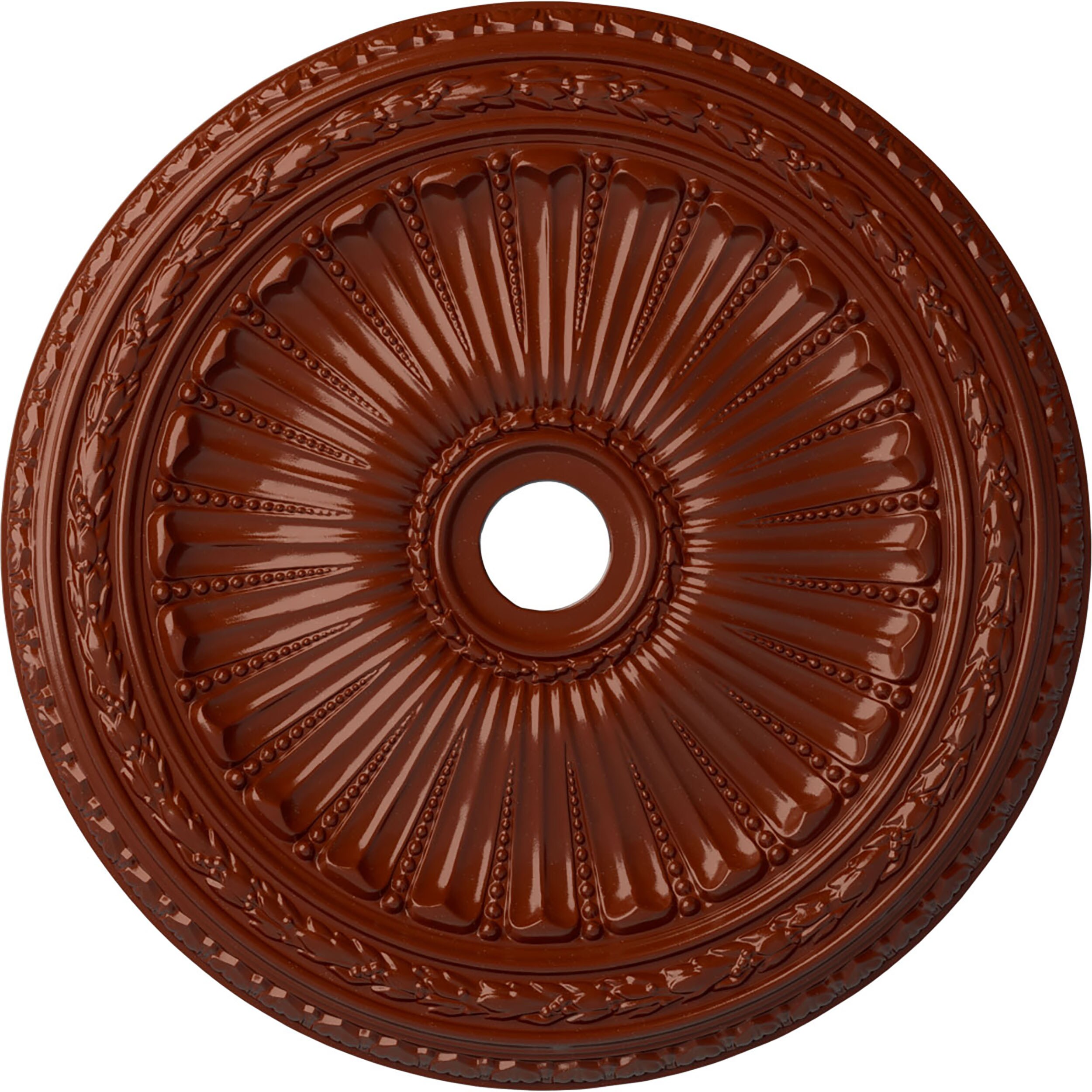 Ekena Millwork CM35VIFIF Viceroy 35.125-in W x 35.125-in L Painted Firebrick Polyurethane Whole Ceiling Medallion