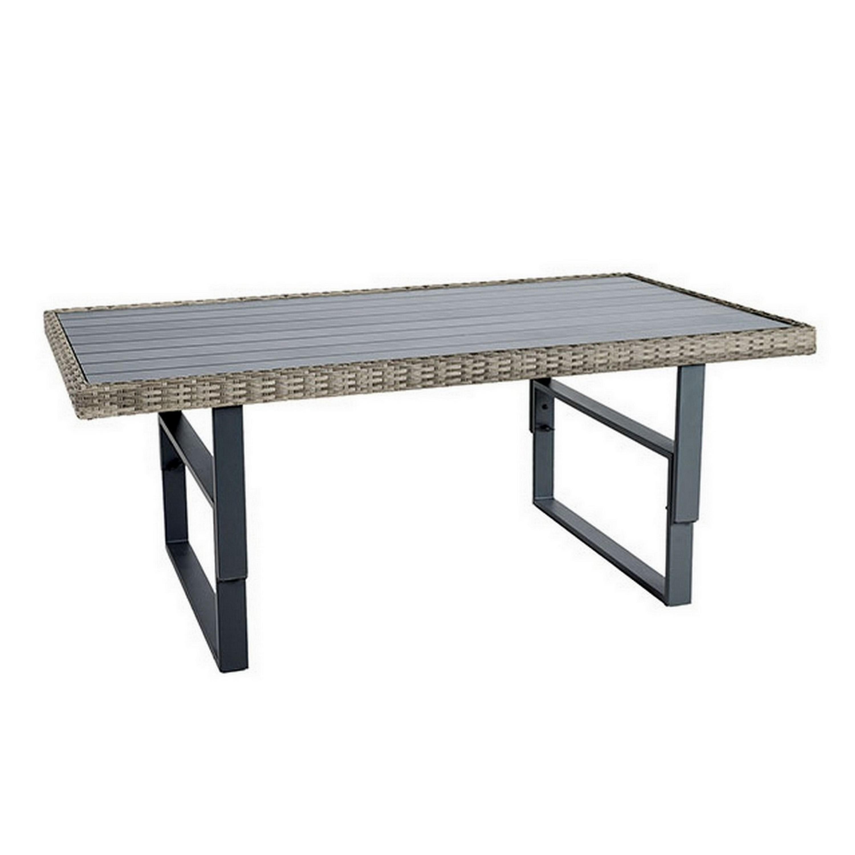 Benzara BM302142 Rectangle Wicker Extendable Outdoor Dining 35.5-in W x 63-in L