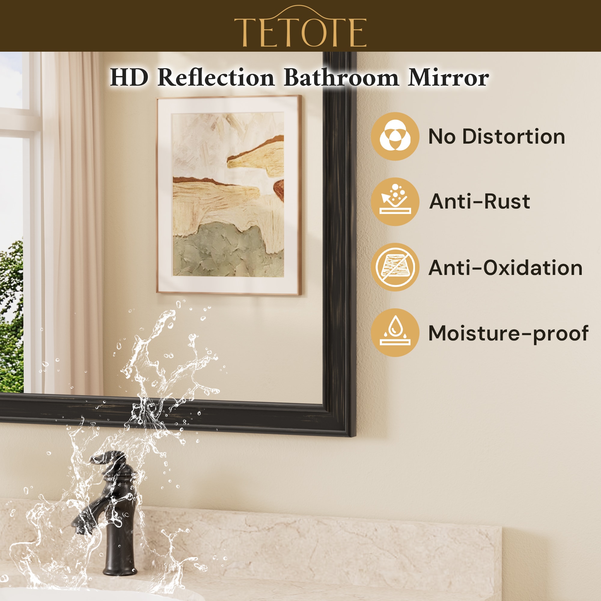 TETOTE LSC-TE-6036BK-B93 Framed-Bath-Mirrors - View #6