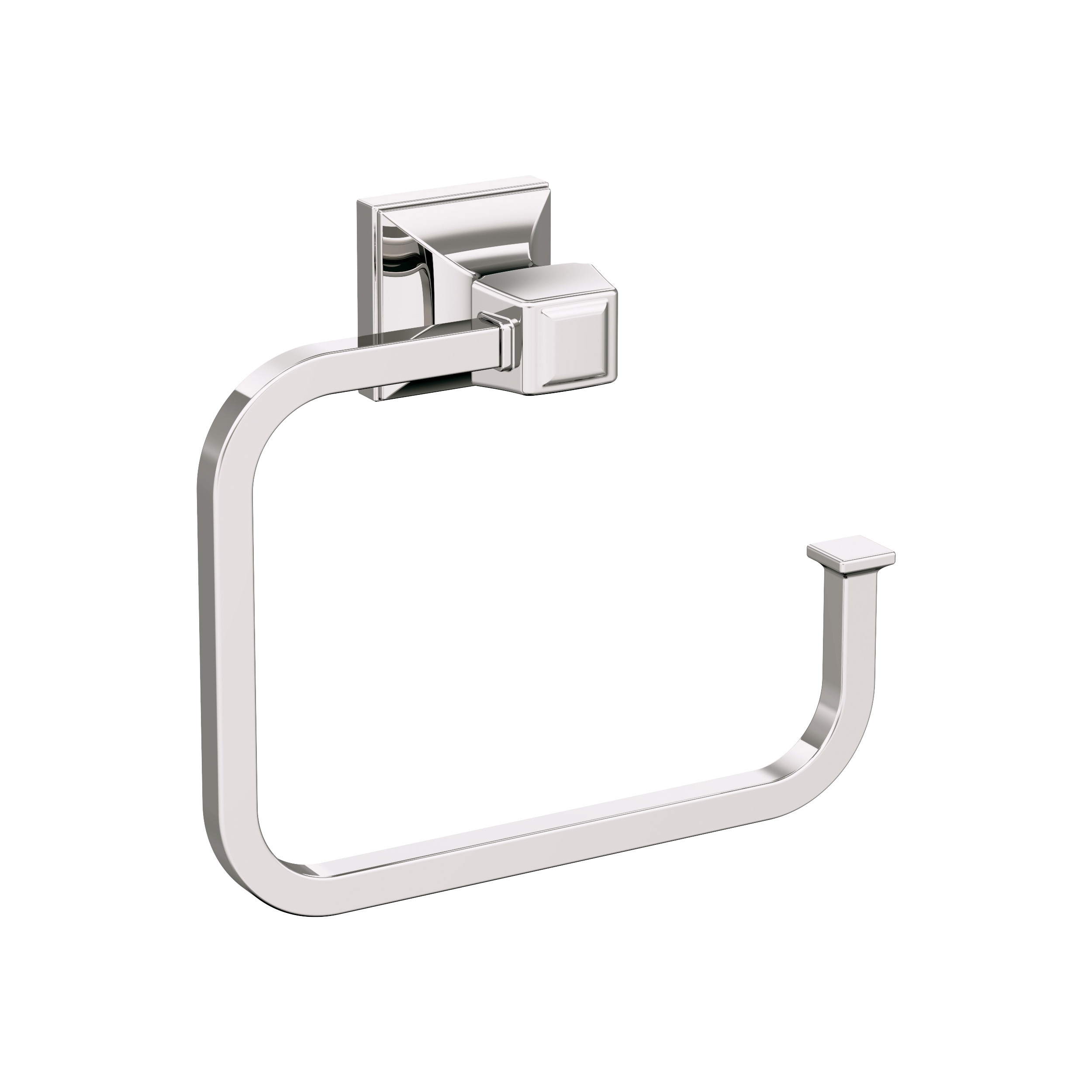 Amerock BH36022PN Mulholland Polished Nickel Wall mount Single Towel Ring