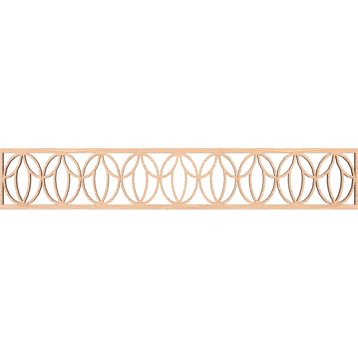 Ekena Millwork MLDB08X46SHORO Shoshoni Fretwork Flat Trim 8-in x 3.89-ft Red Oak Brown Unfinished 2157214 Pierced Wall Panel Moulding