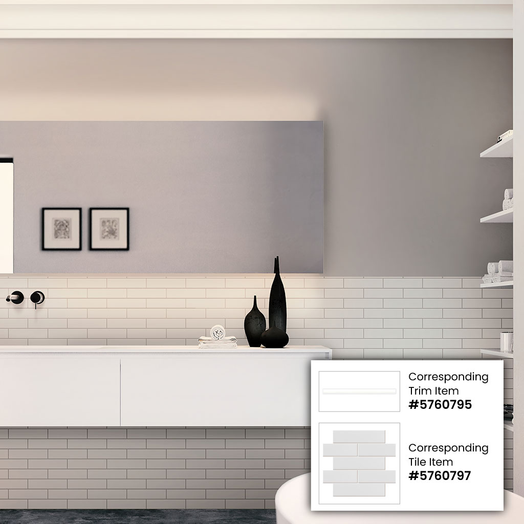 Arte 1.97 in. x 7.87 in. Matte White Ceramic Subway Wall and Floor Tile (5.4 sq. ft./case) (50-pack)