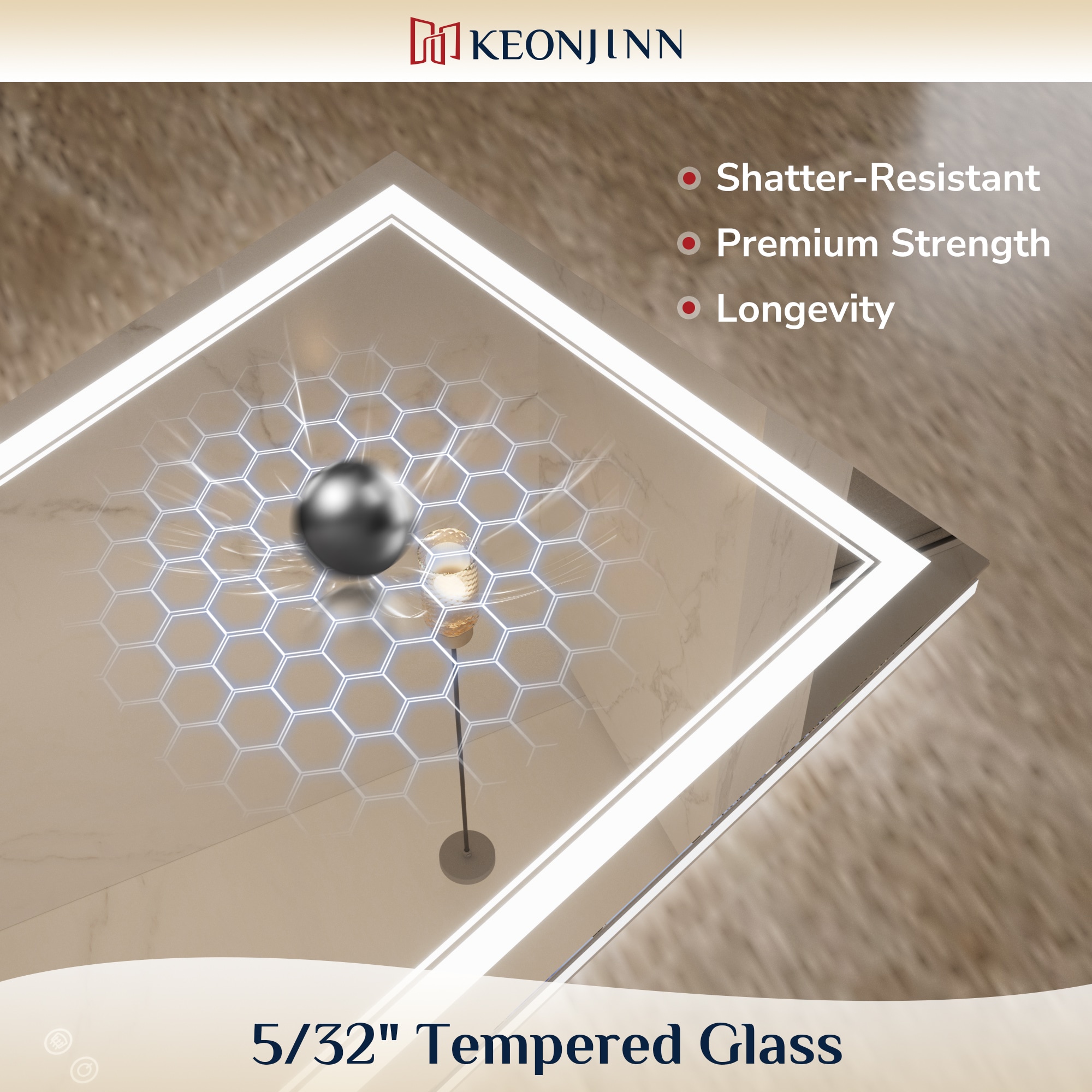 Keonjinn LW-JZ-ZGSSW-10161 Framed-Bath-Mirrors - View #7