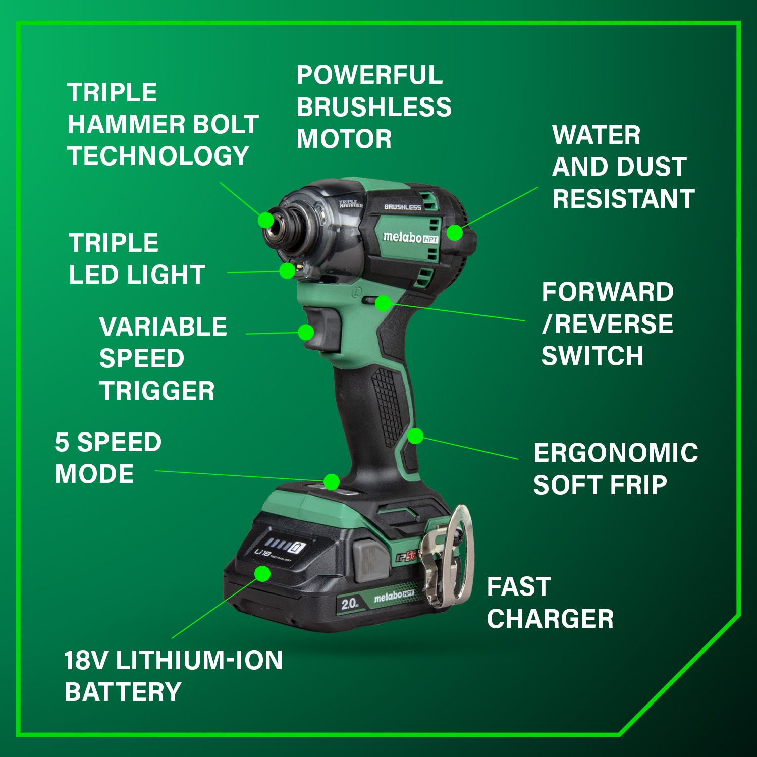 Metabo HPT WH18DCM Cordless-Impact-Drivers - View #4