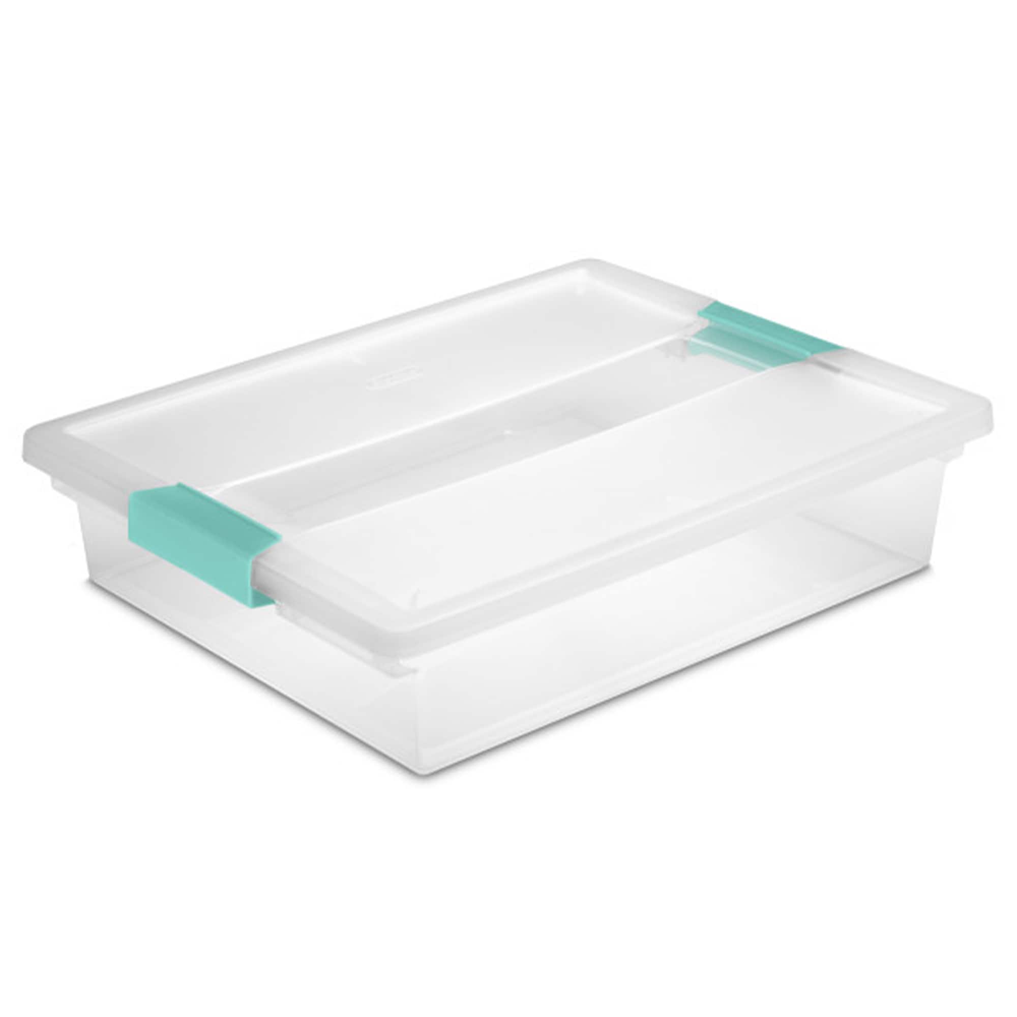 Sterilite 106650 18 -Pack Clip Boxes Large 1.421 -Gallons ( 5.68 -Quarts ) Clear Weatherproof Stackable Tote with Latching Lid